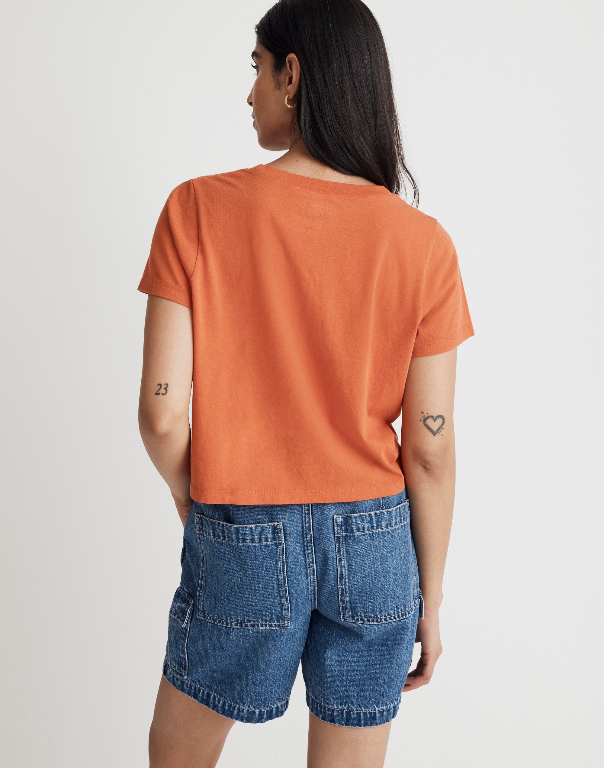 Softfade Cotton Boxy-Crop Tee