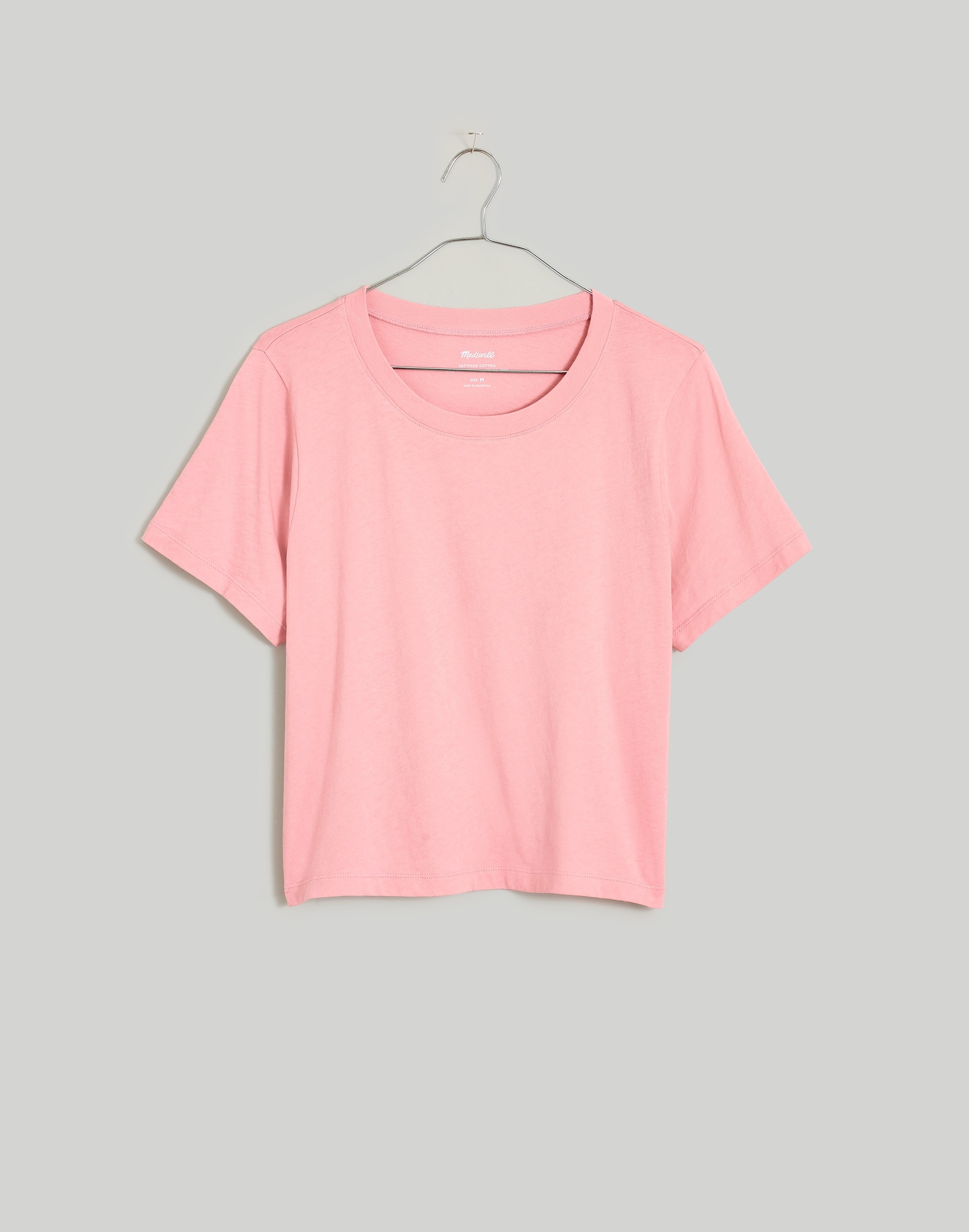 Mw Softfade Cotton Boxy-crop Tee In Dusty Rose