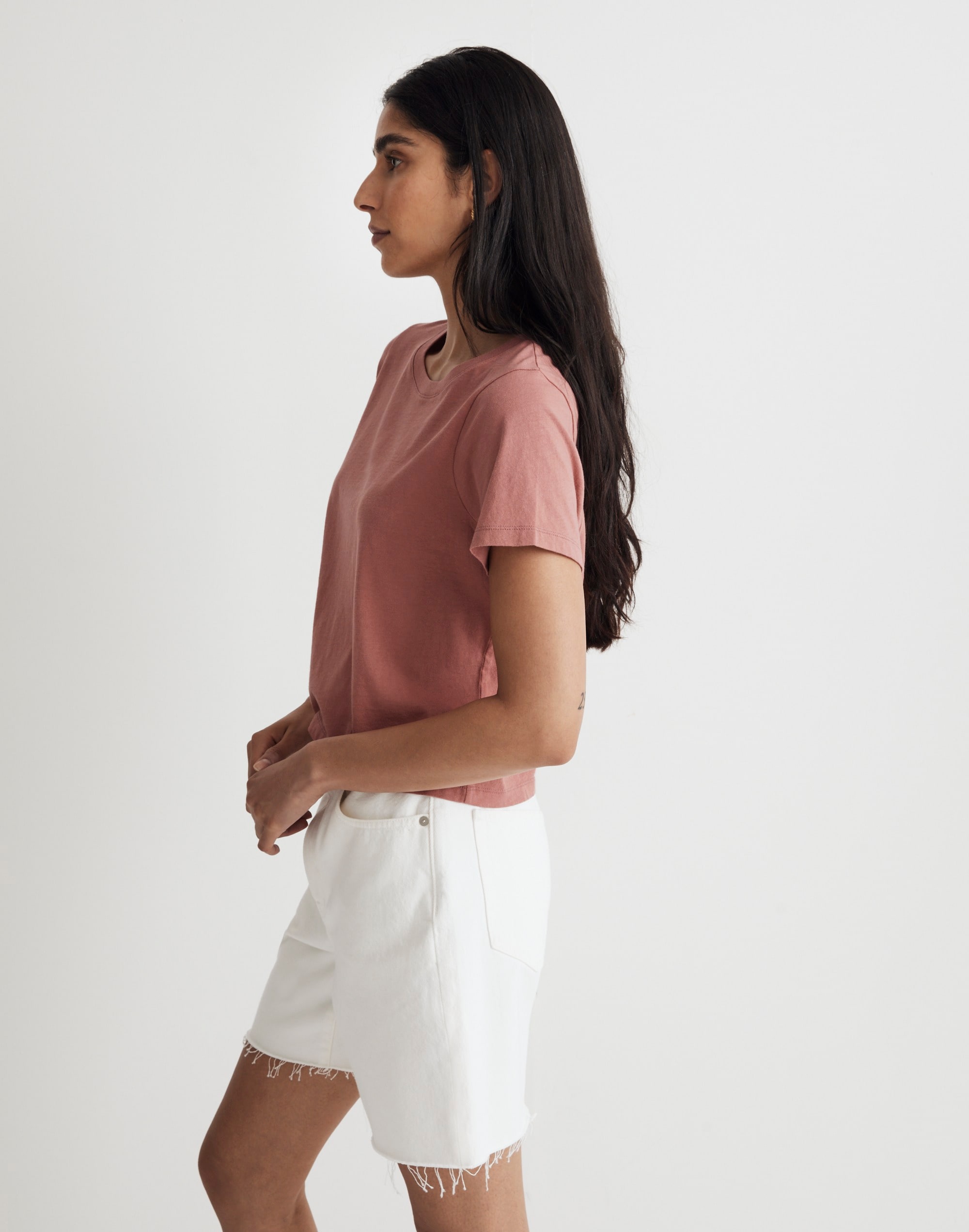 Softfade Cotton Boxy-Crop Tee