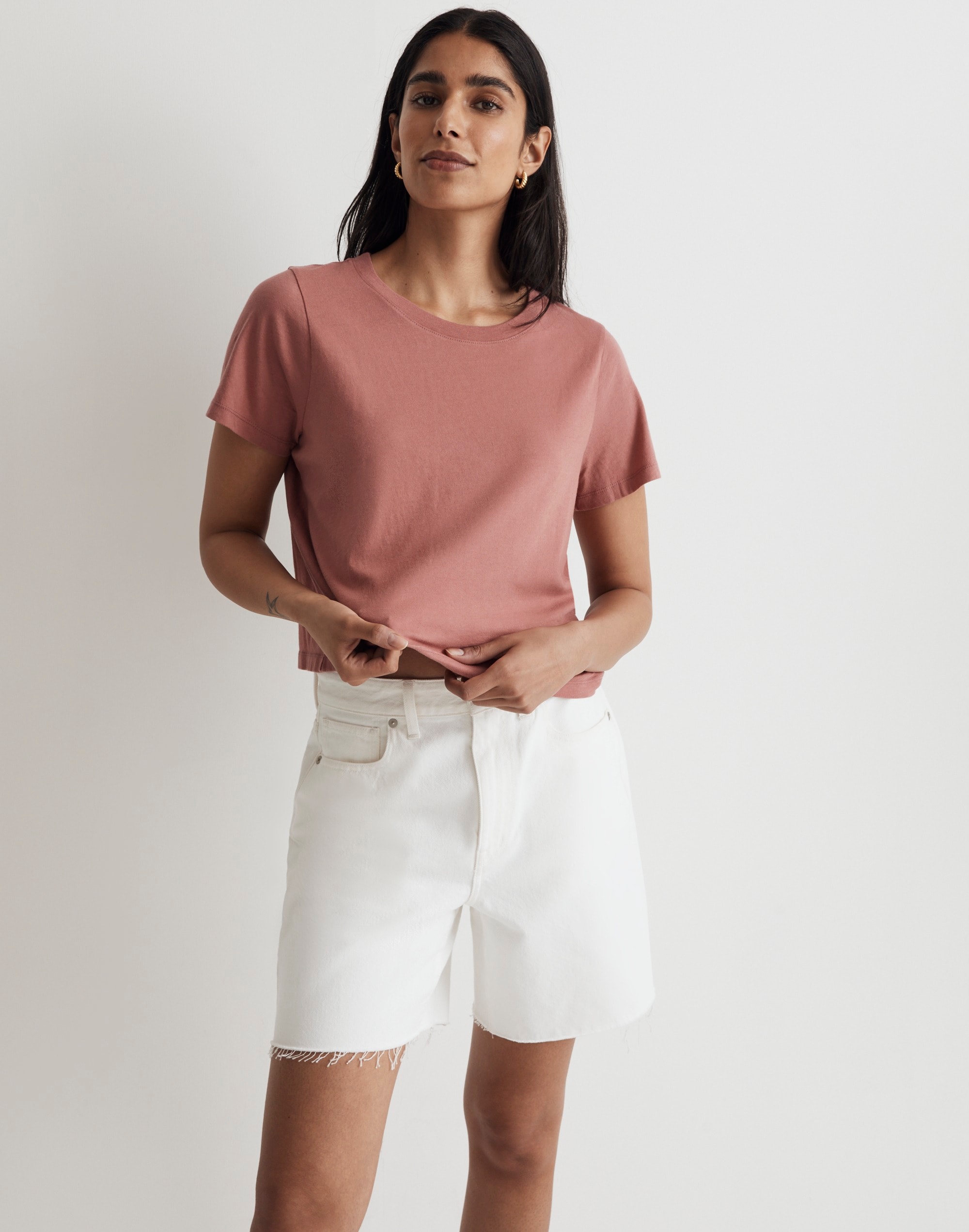 Softfade Cotton Boxy-Crop Tee