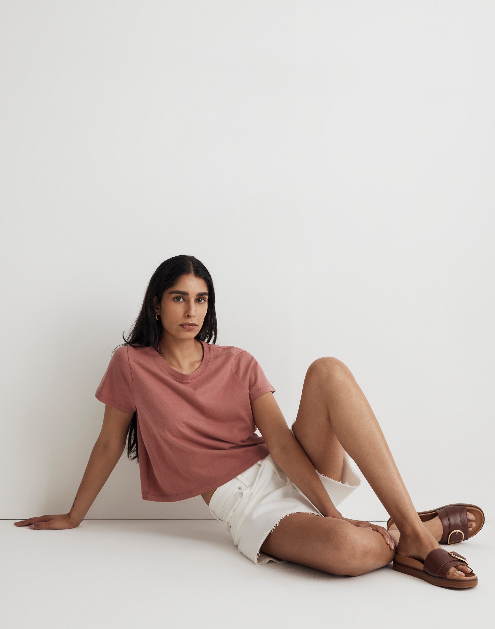 Softfade Cotton Boxy-Crop Tee