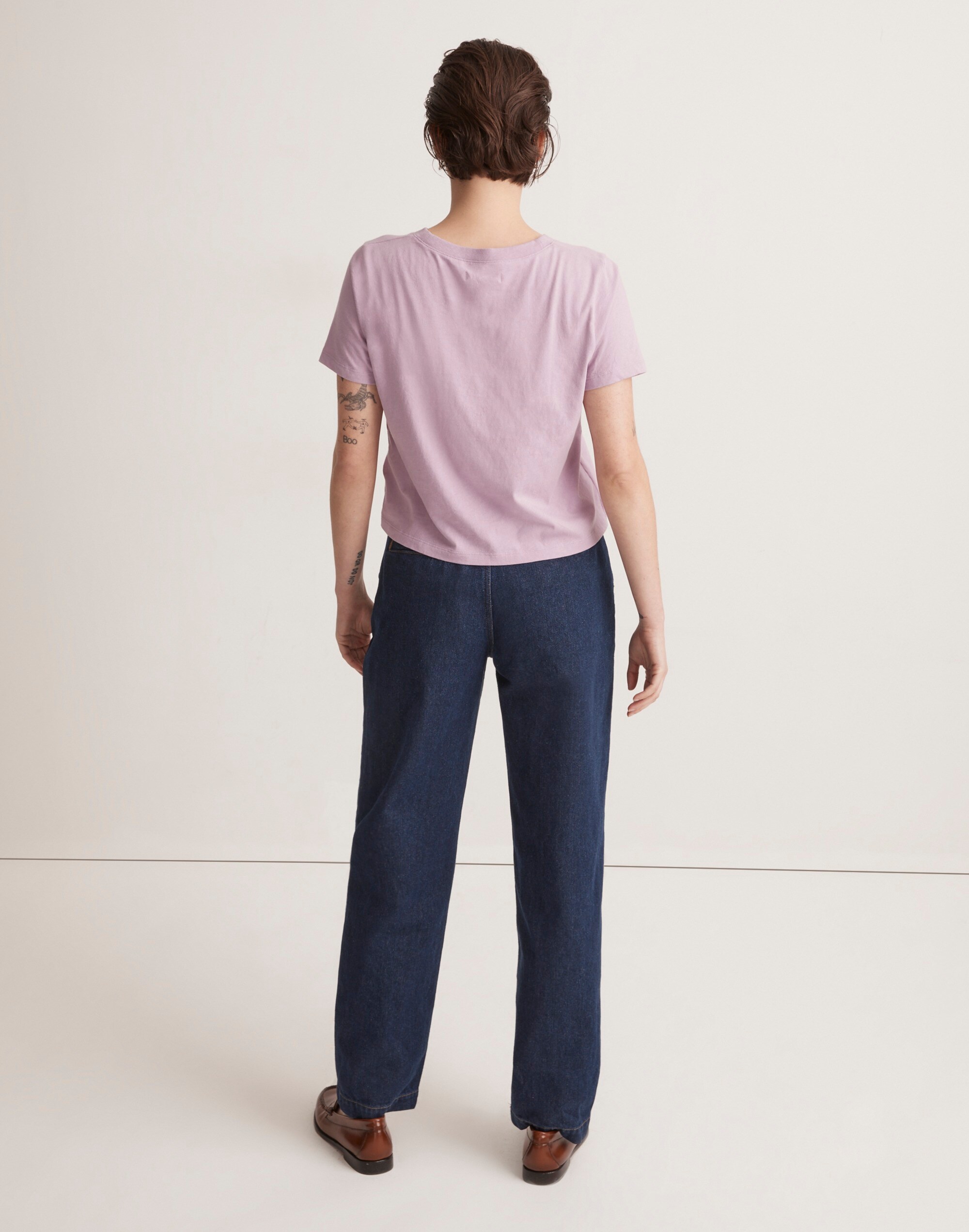 Softfade Cotton Boxy-Crop Tee