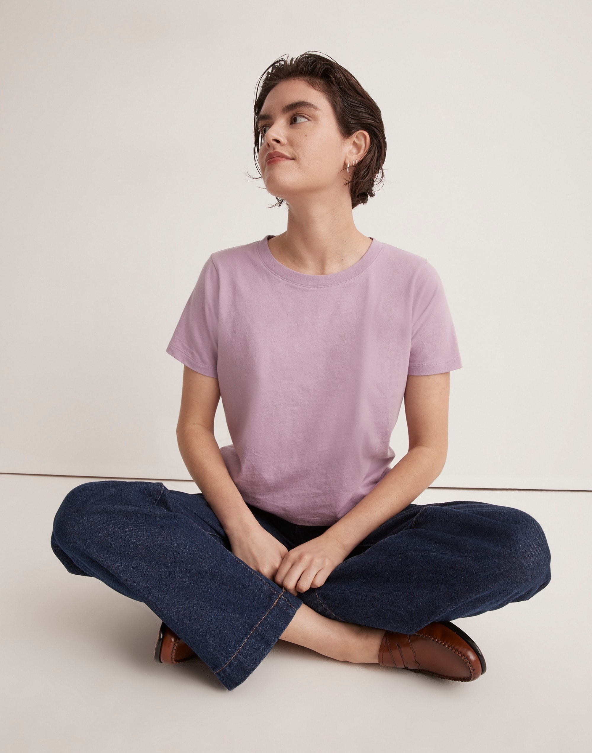 Softfade Cotton Boxy-Crop Tee