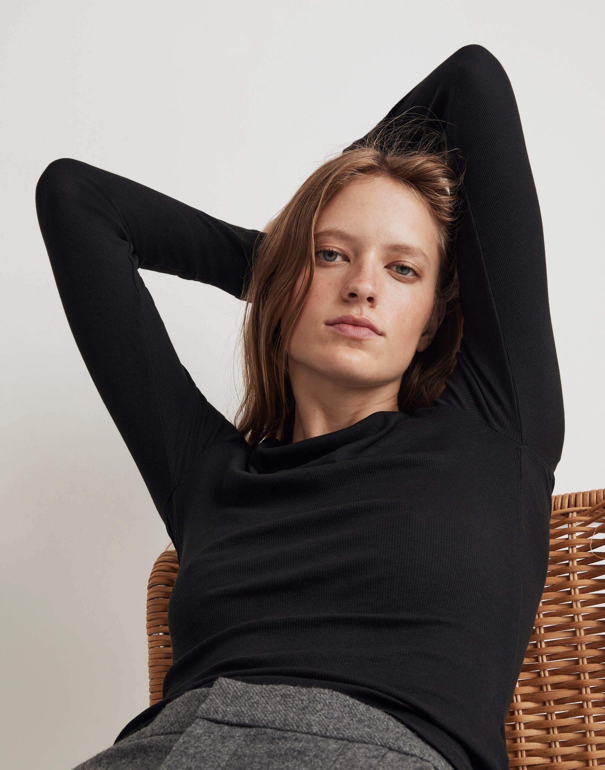 Brightside Finerib Crewneck Long-Sleeve Tee