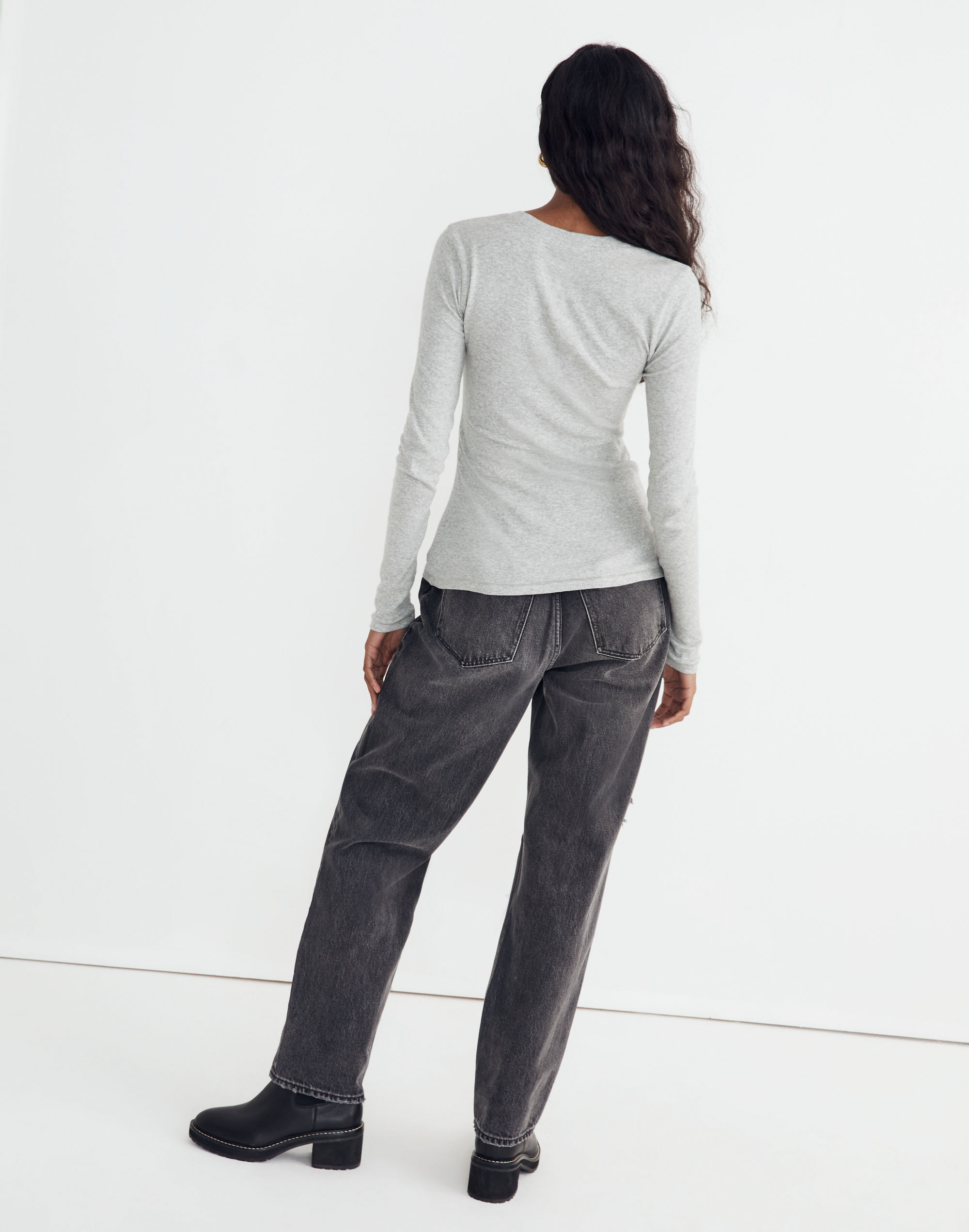 Brightside Finerib Crewneck Long-Sleeve Tee