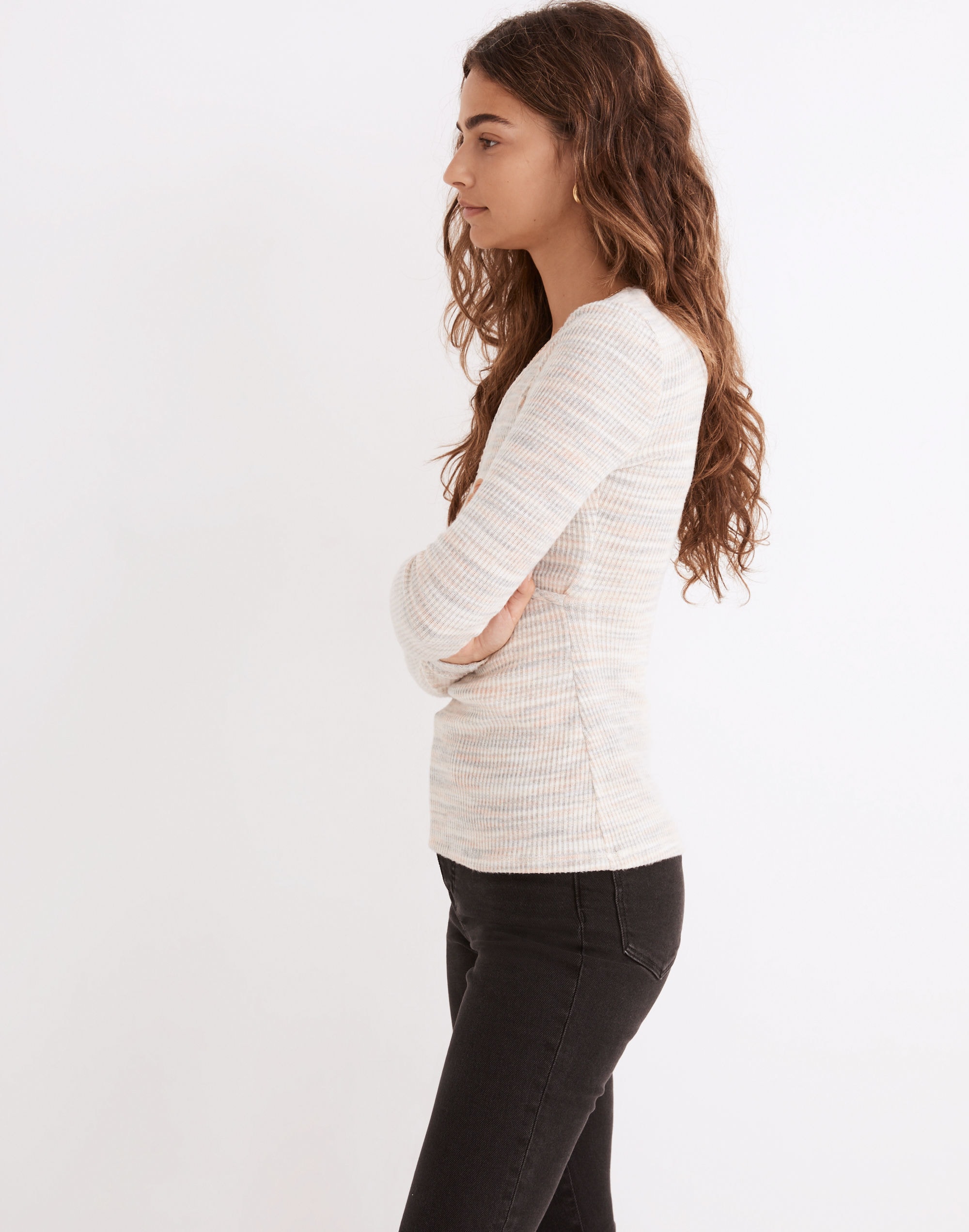 Space-Dye Faux-Wrap Top