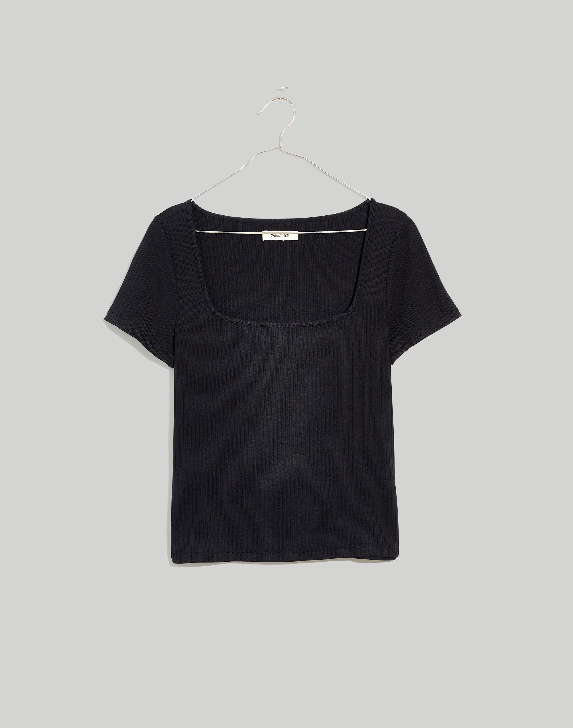 Ribbed Square-Neck Crop Top