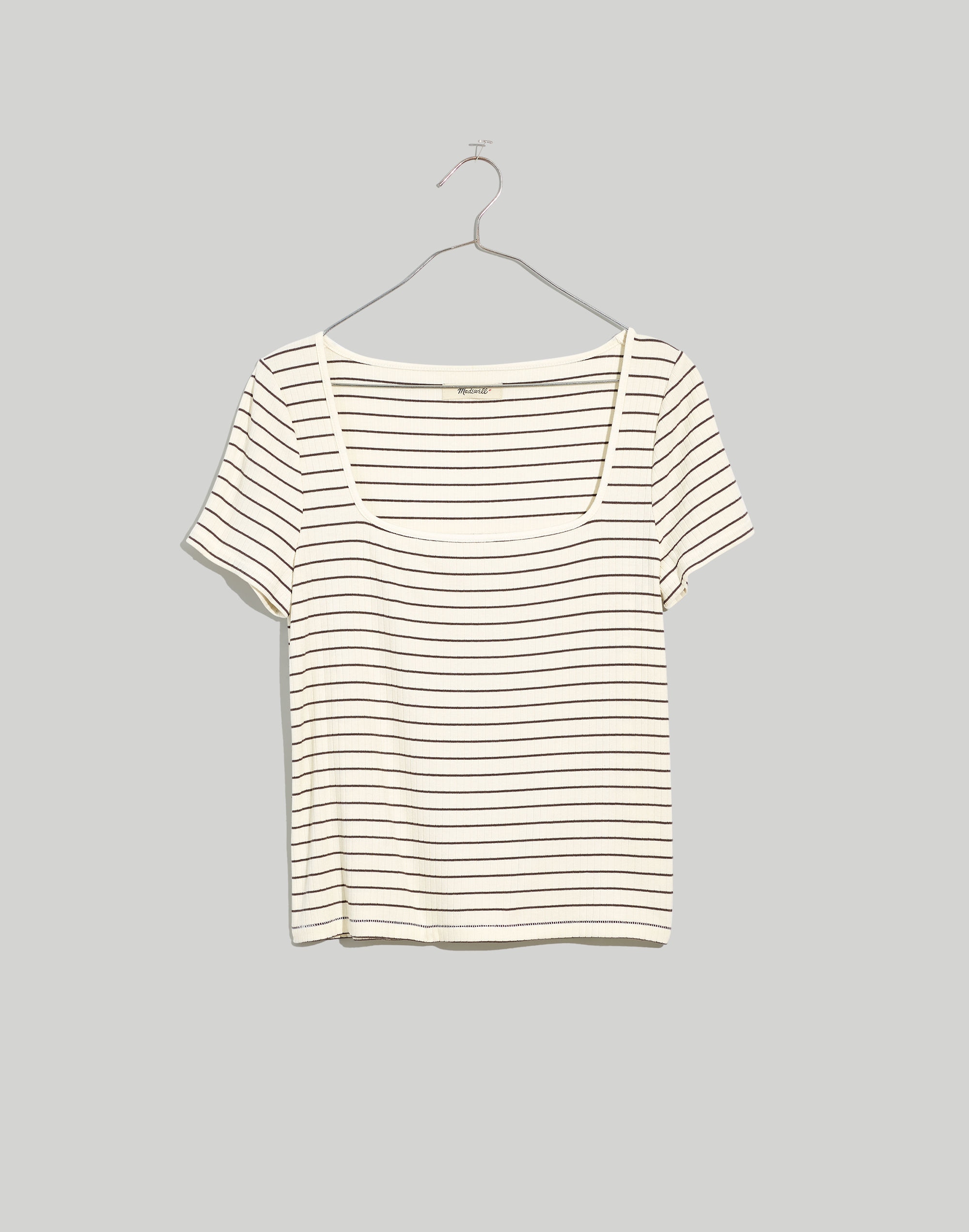 Ribbed Square-Neck Crop Top