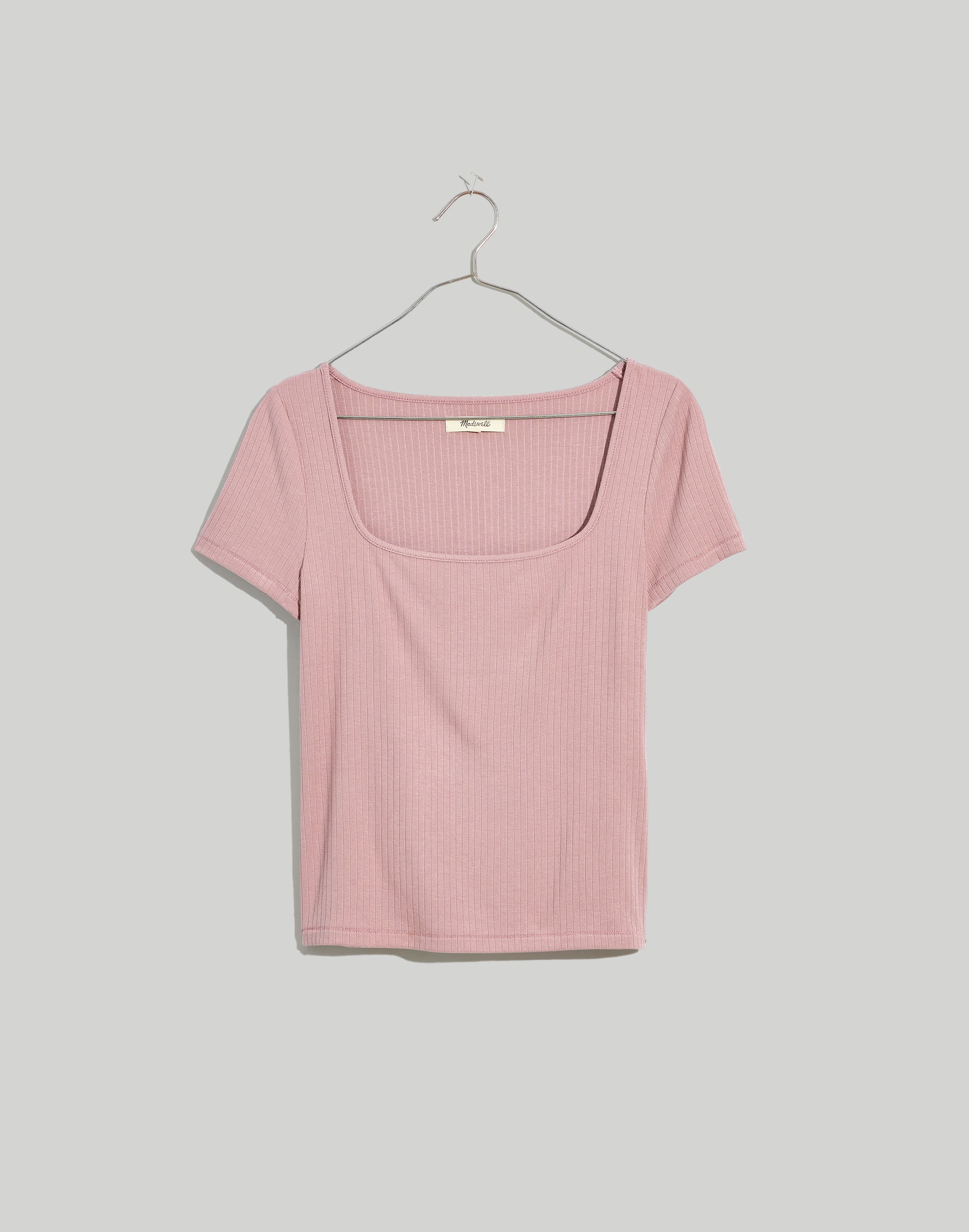 Ribbed Square-Neck Crop Top