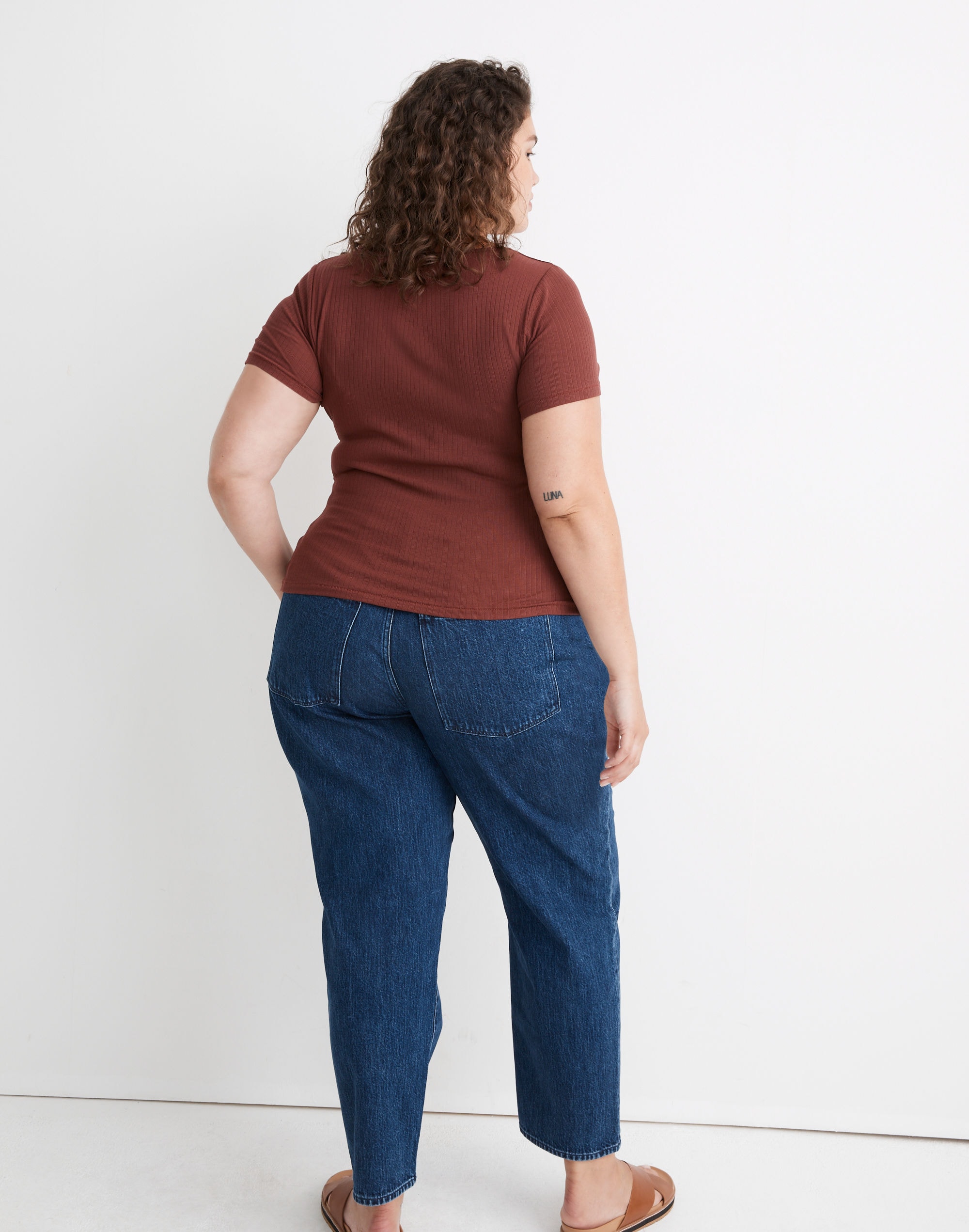 Ribbed Square-Neck Crop Top