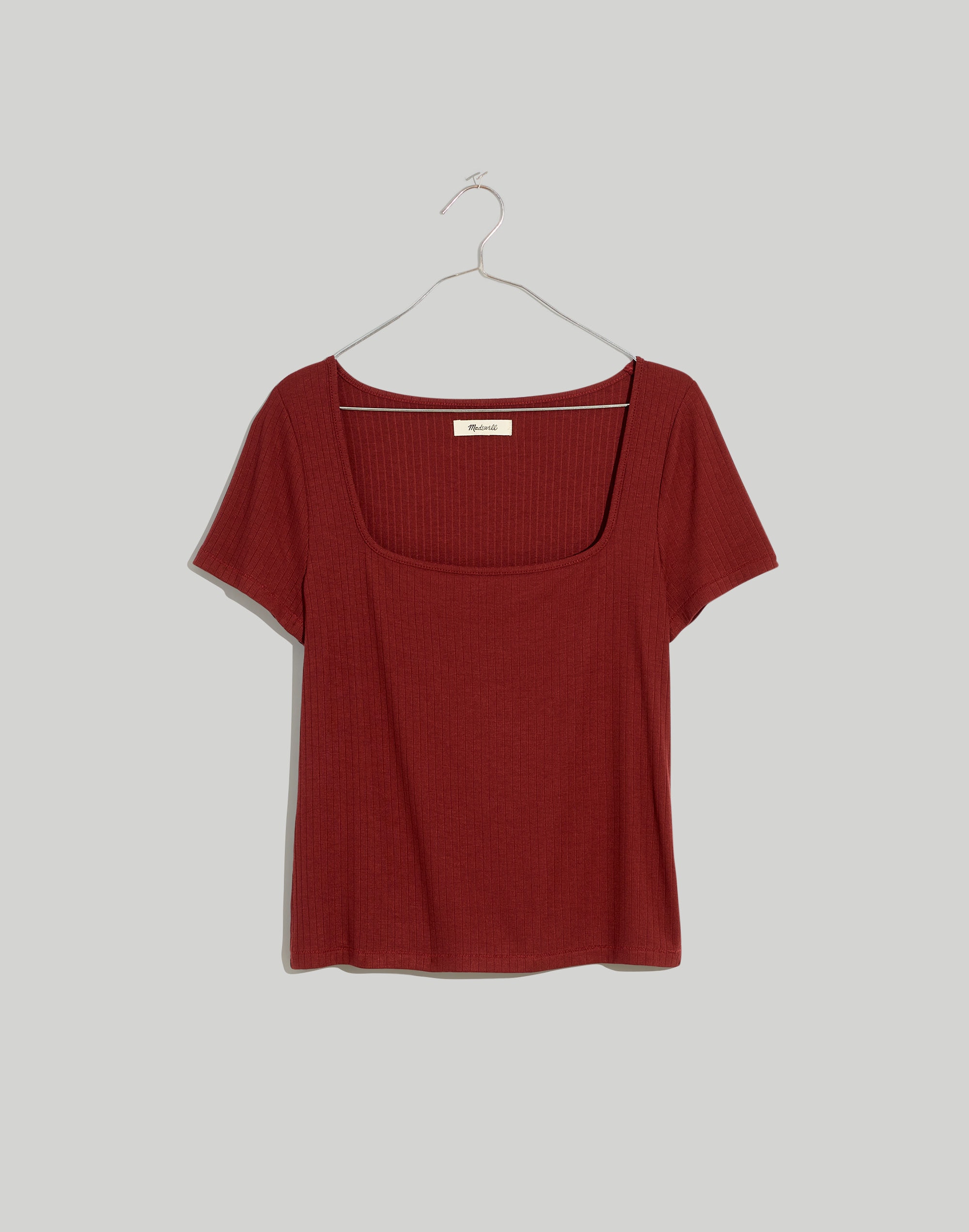 Ribbed Square-Neck Crop Top