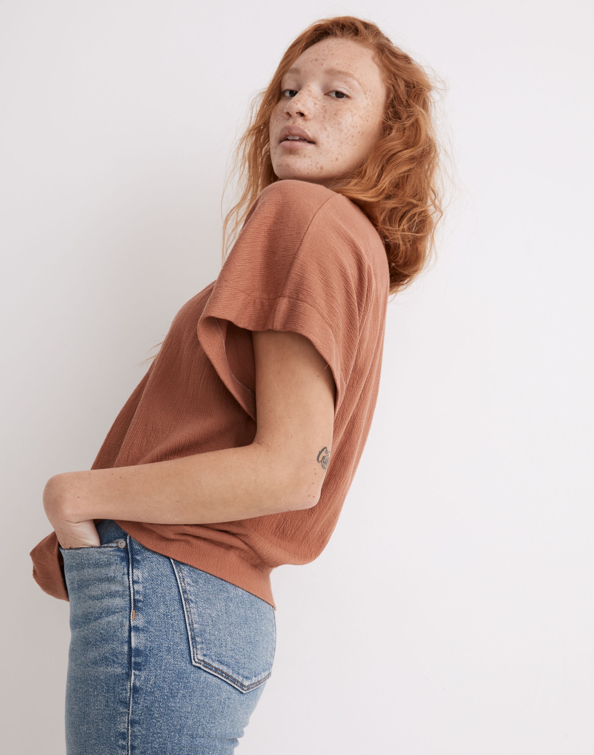 Top Madewell Holepunch Mix Flutter - Taille M - Blanc - Neuf Avec étiquettes (NWT)