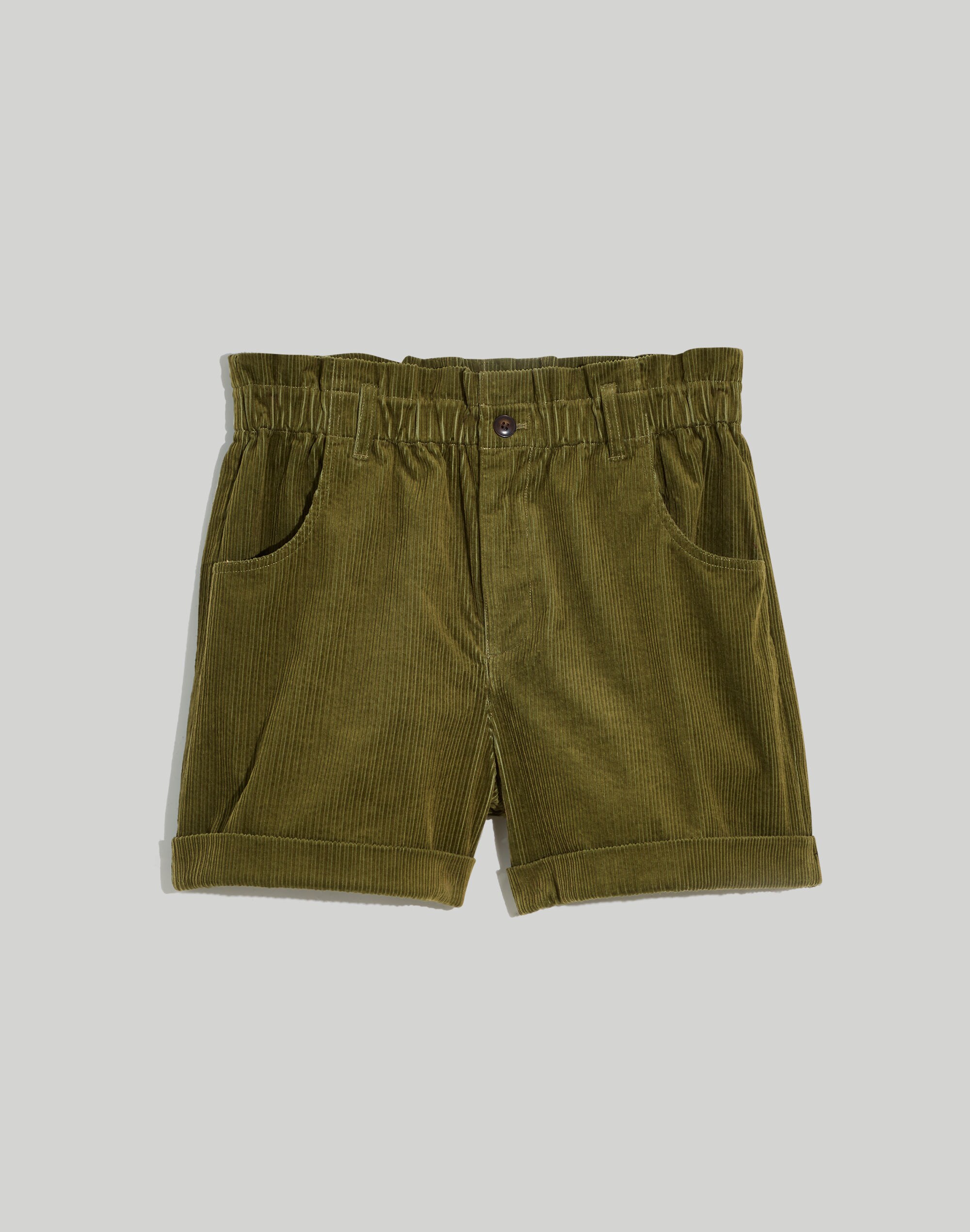 Corduroy Pull-On Paperbag Shorts