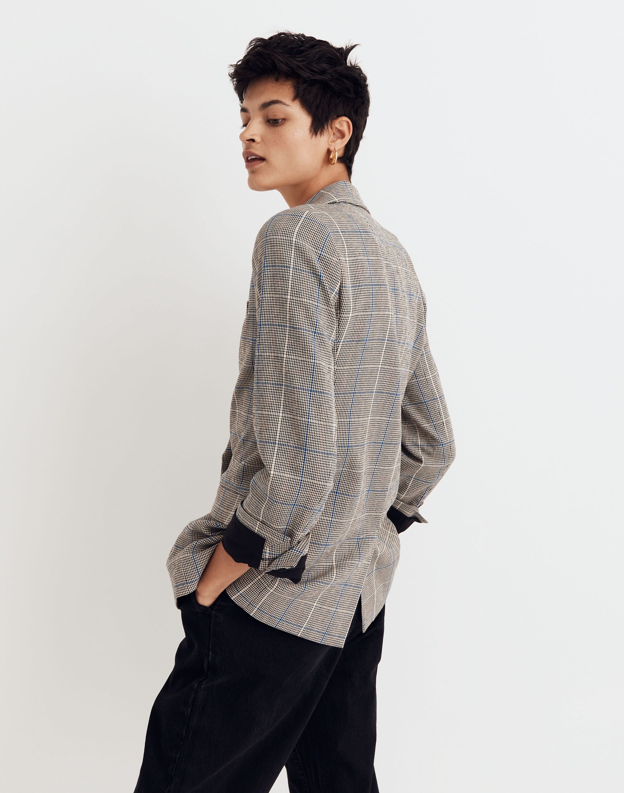 Caldwell Double-Breasted Blazer in Palmyra Plaid