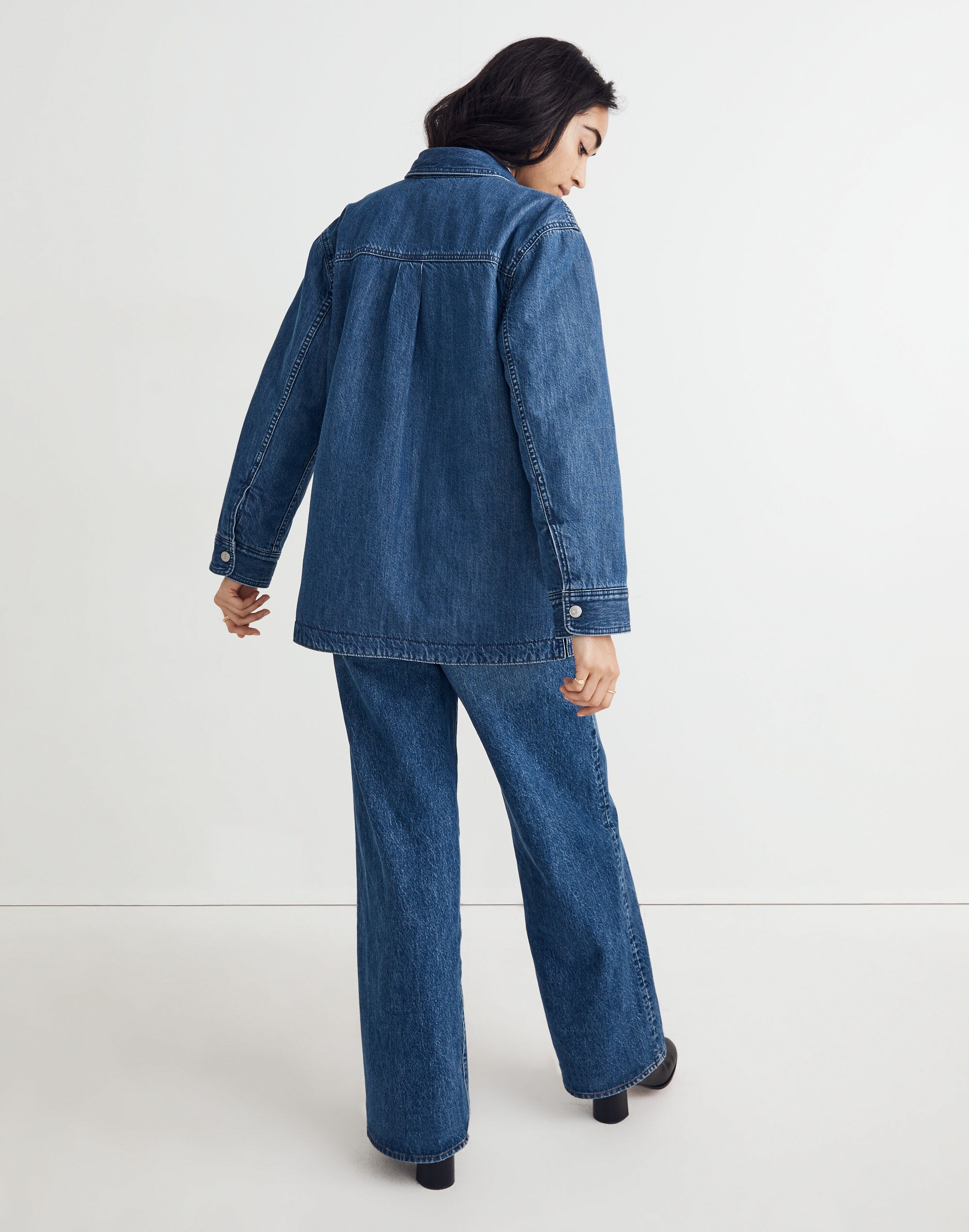 Quilted-Lining Denim Shirt-Jacket