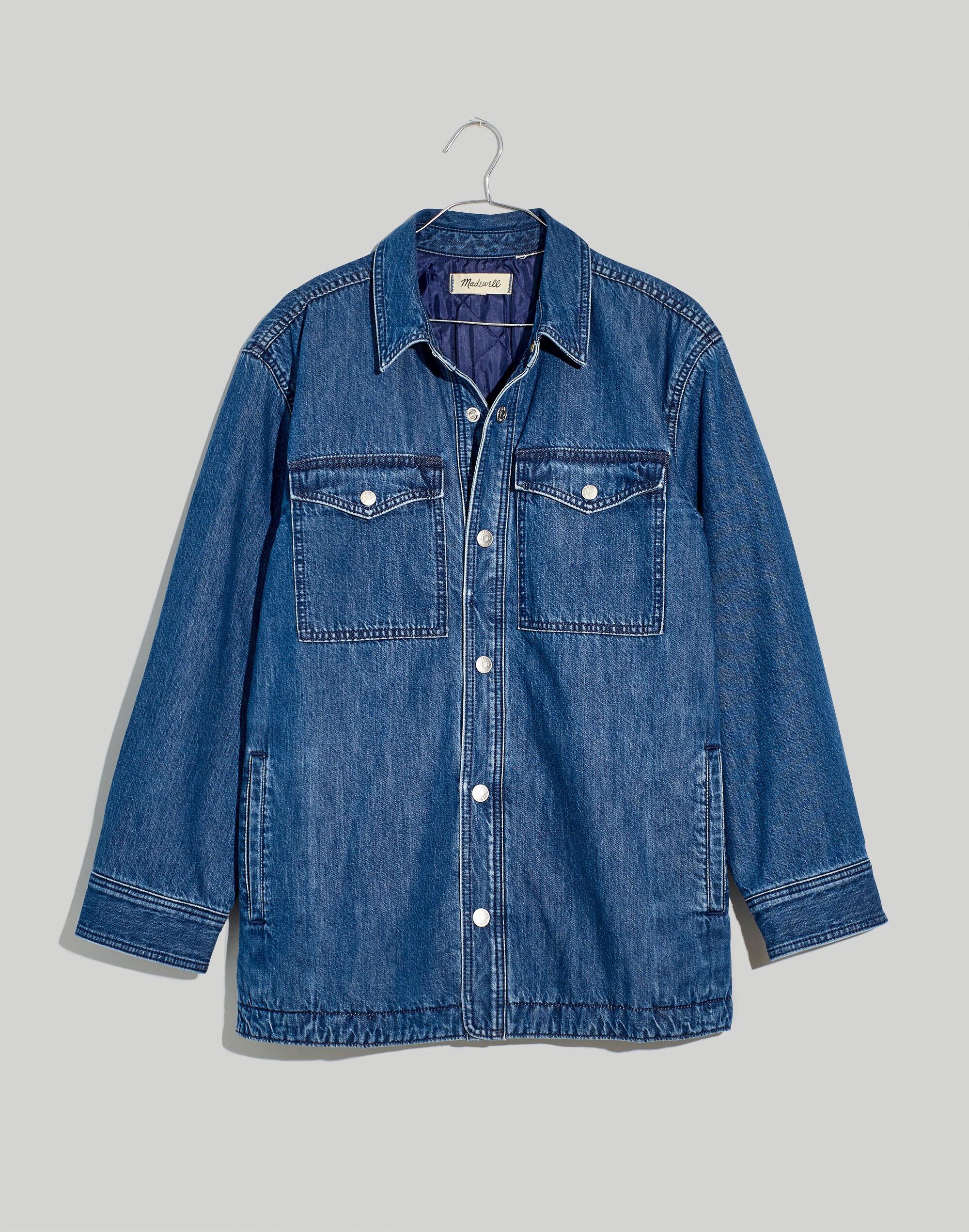 Quilted-Lining Denim Shirt-Jacket