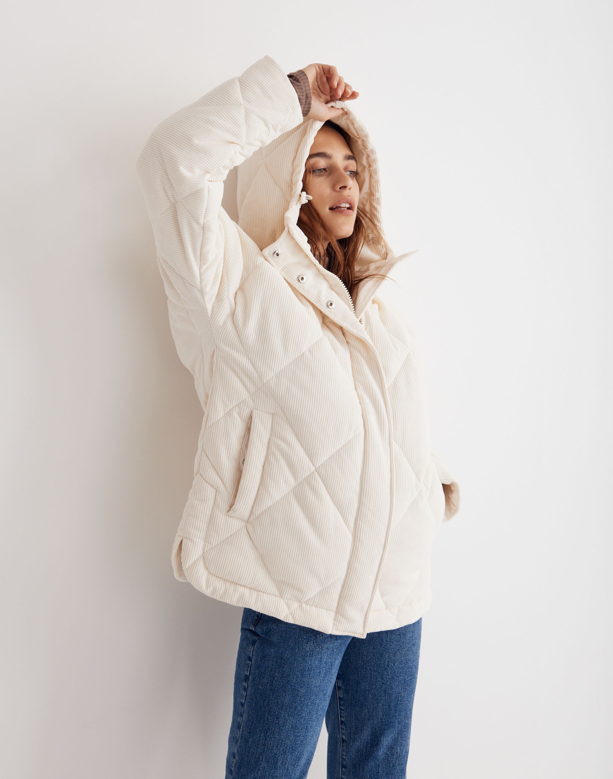 Corduroy Holland Quilted Puffer Parka