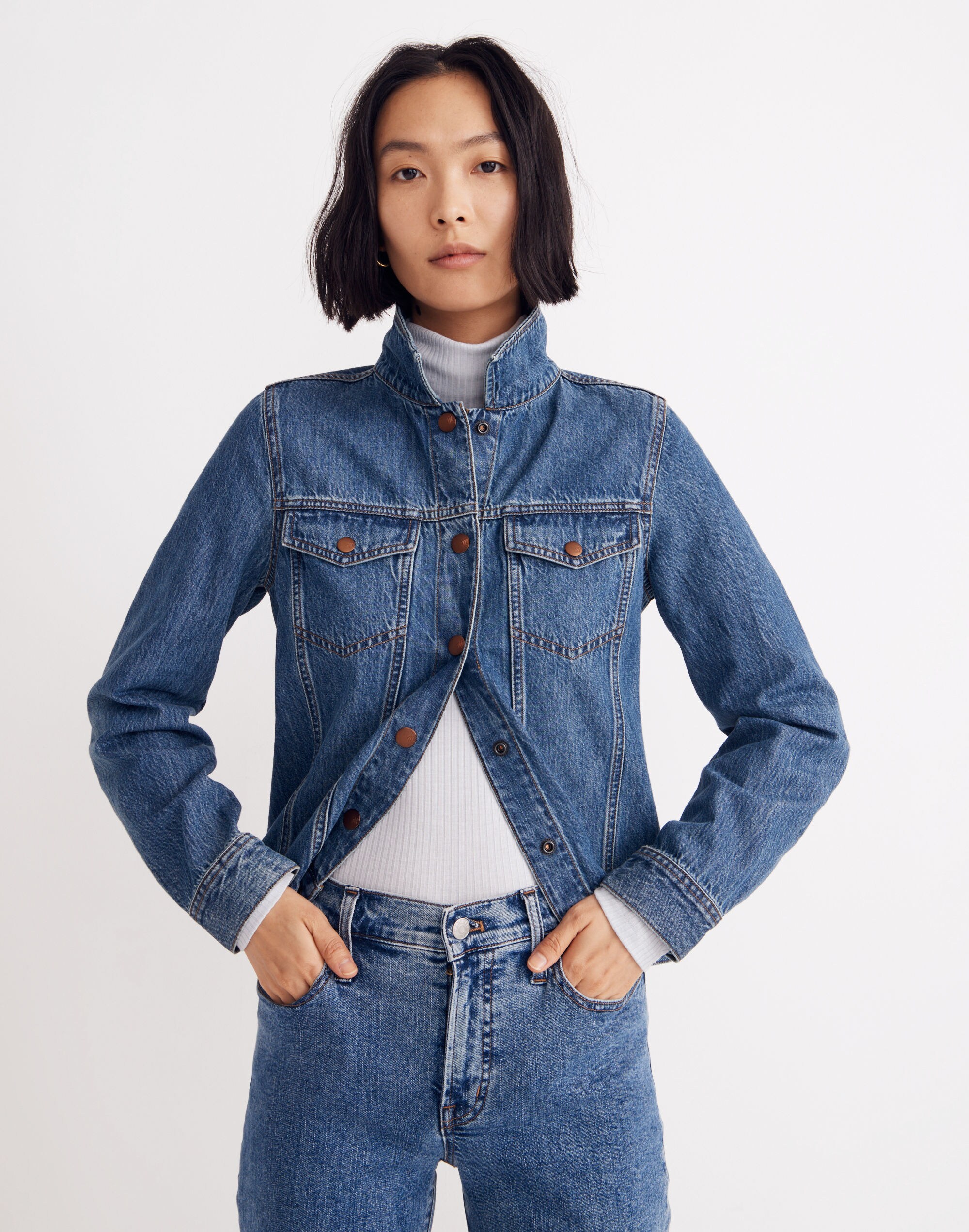 Denim Crop Shirt-Jacket