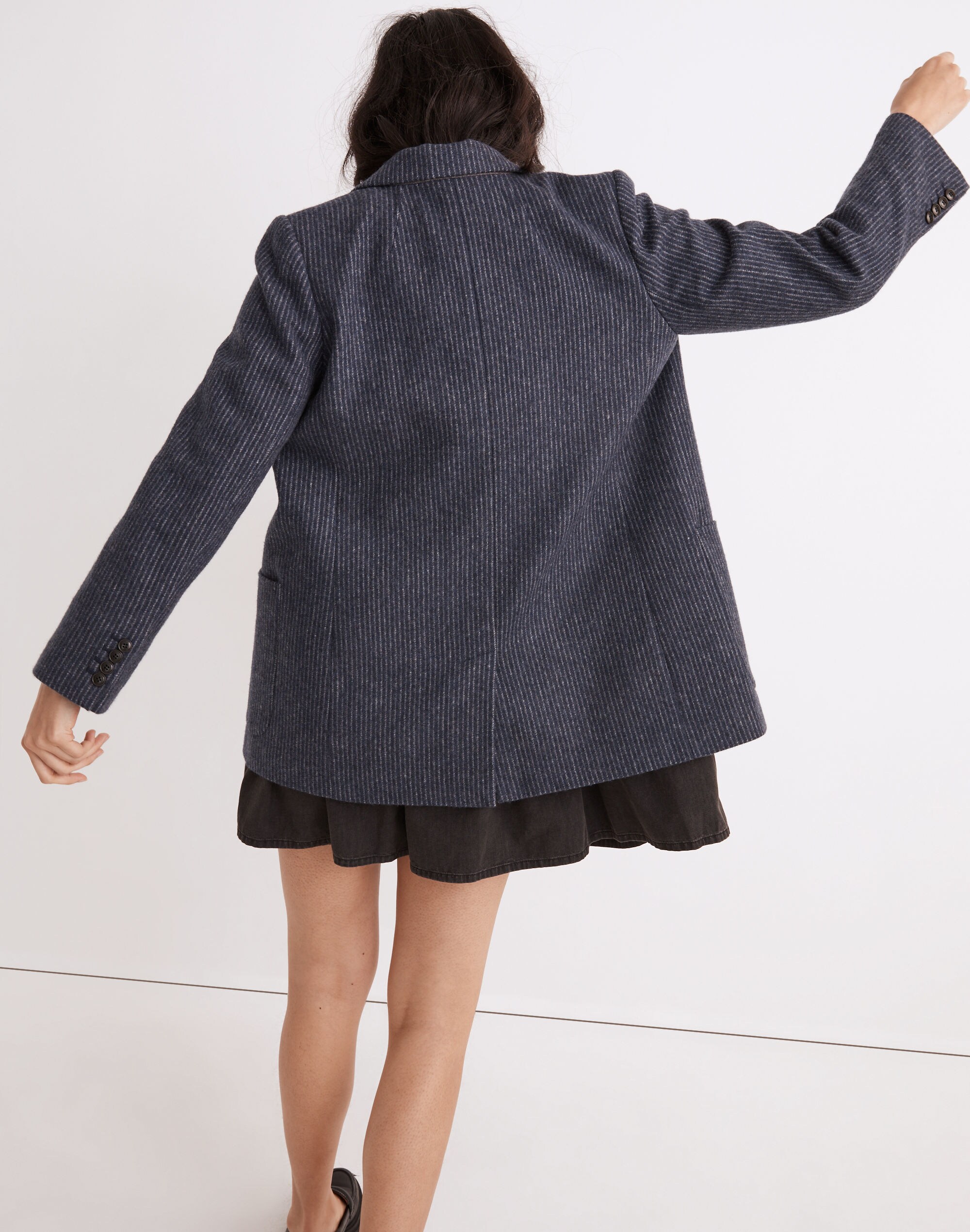 Brushed Larsen Double-Breasted Blazer in Pinstripe