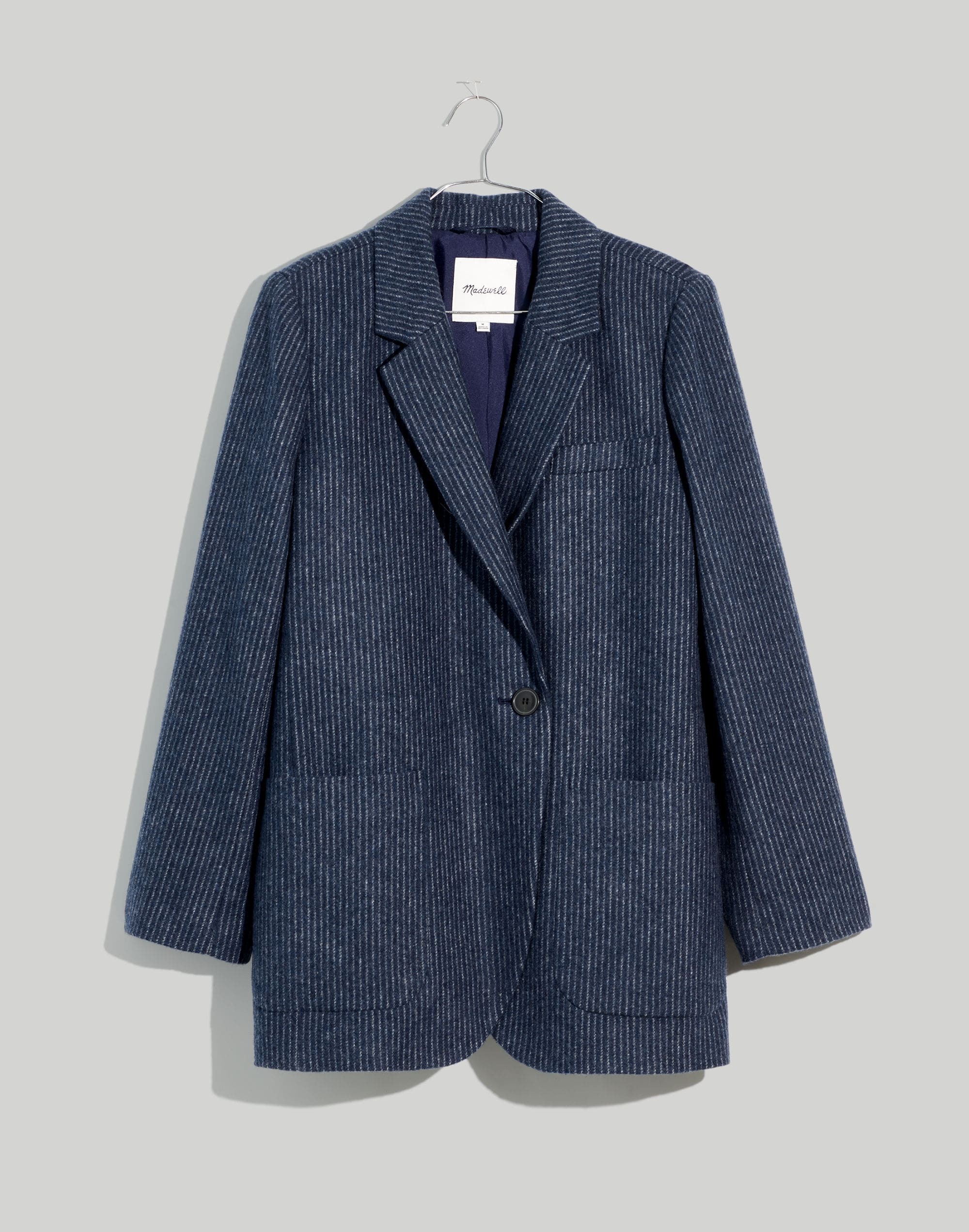 Brushed Larsen Double-Breasted Blazer in Pinstripe