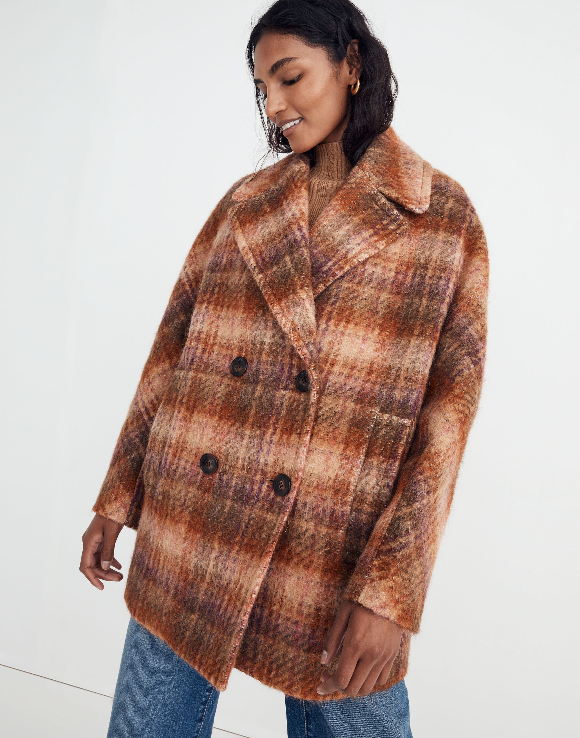 Plaid Carville Oversized Peacoat | Madewell