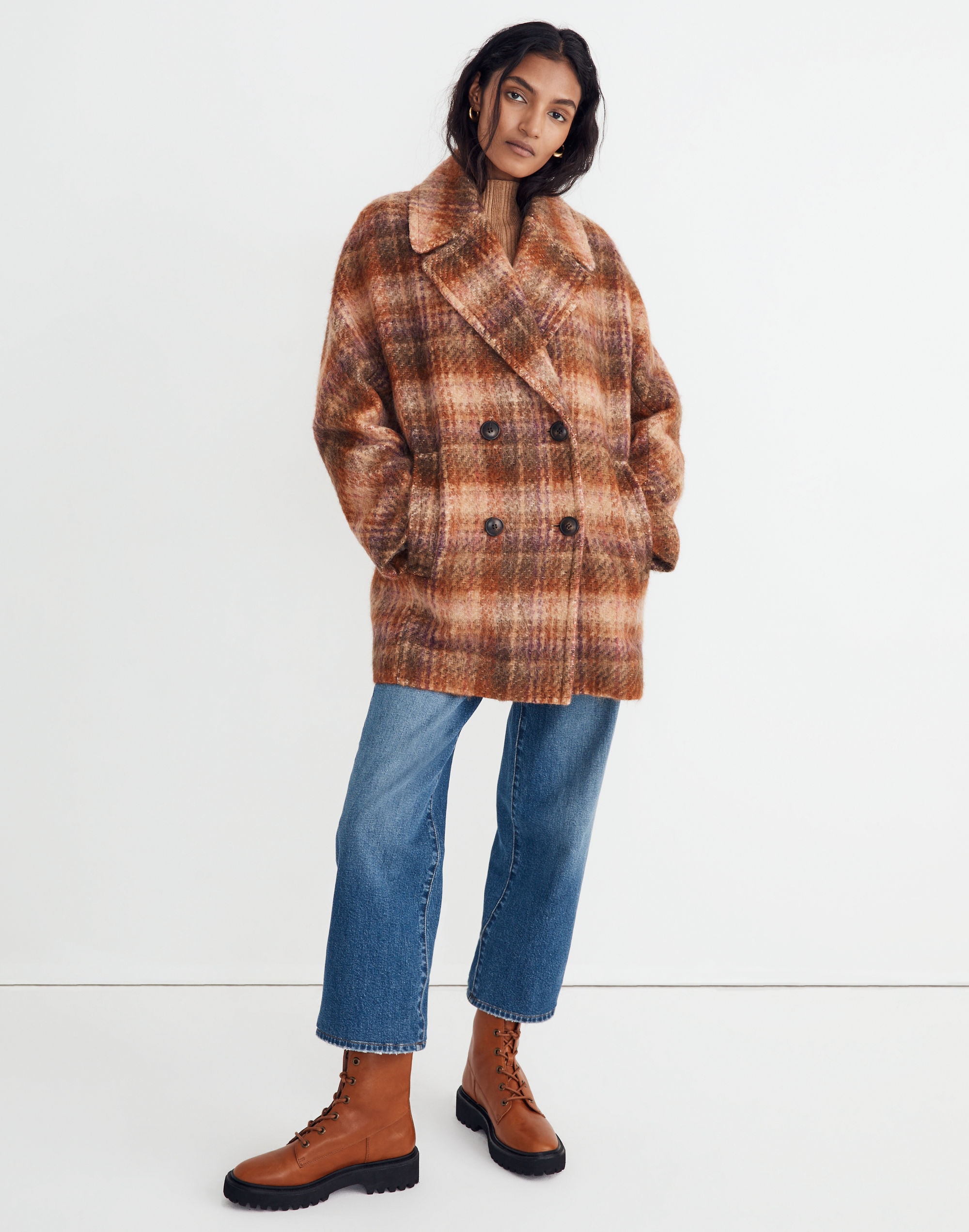 Plaid Carville Oversized Peacoat