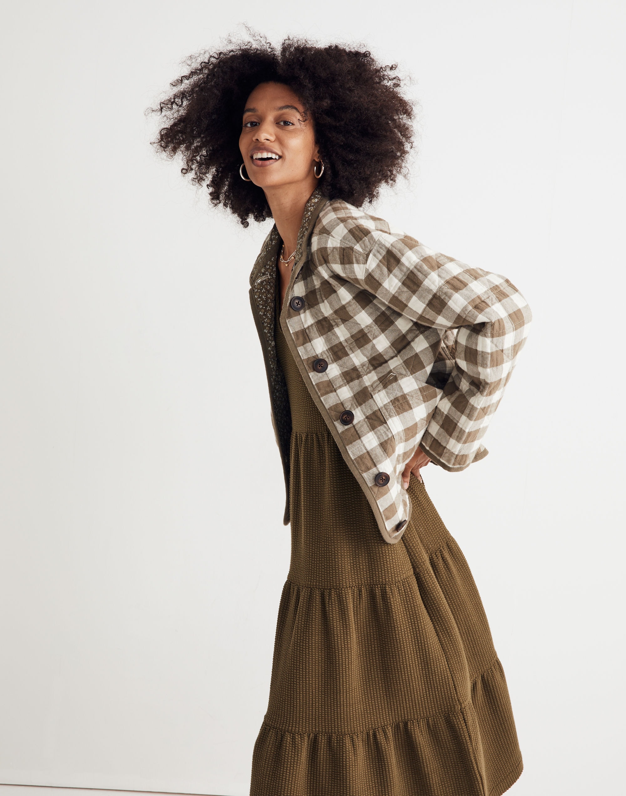 Reversible Quilted Jacket in Campden Daisies