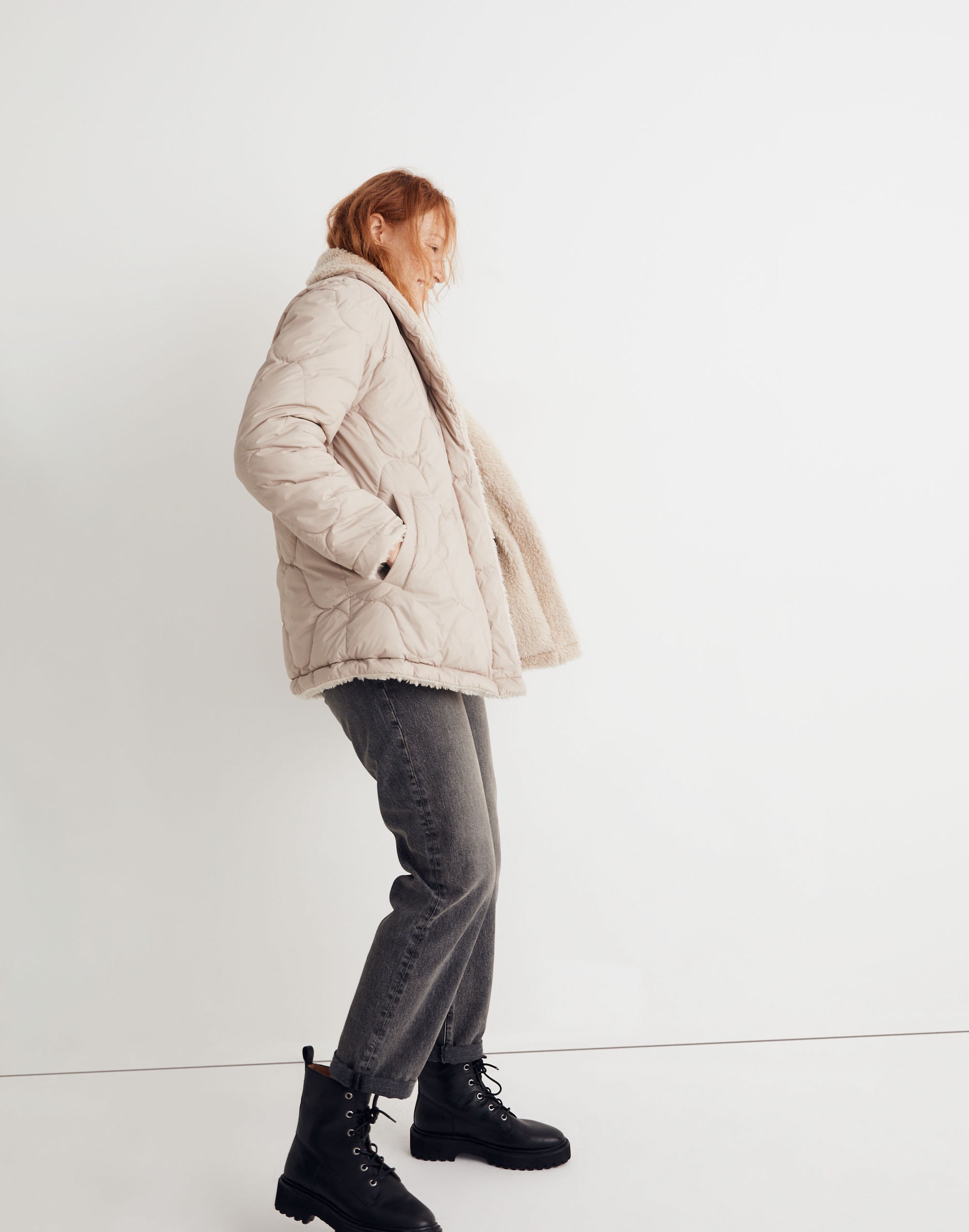 Reversible Quilted Faux-Shearling Jacket