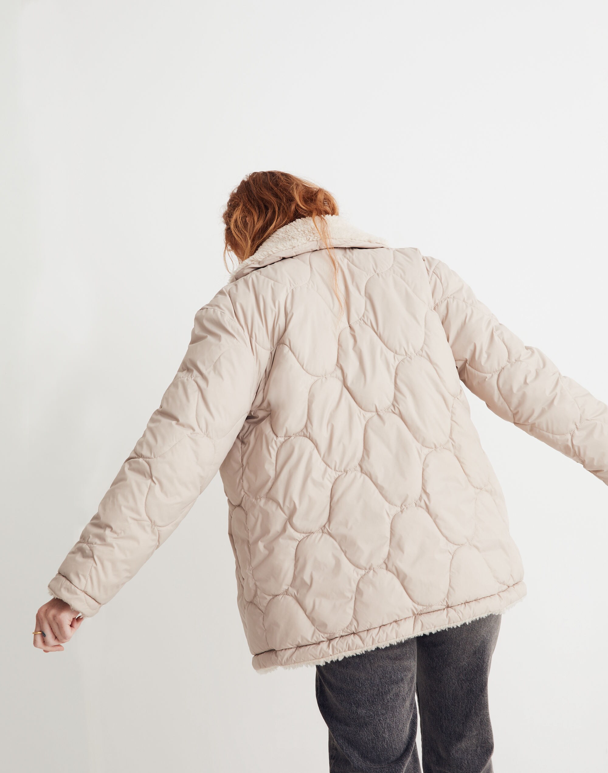 Reversible Quilted Faux-Shearling Jacket