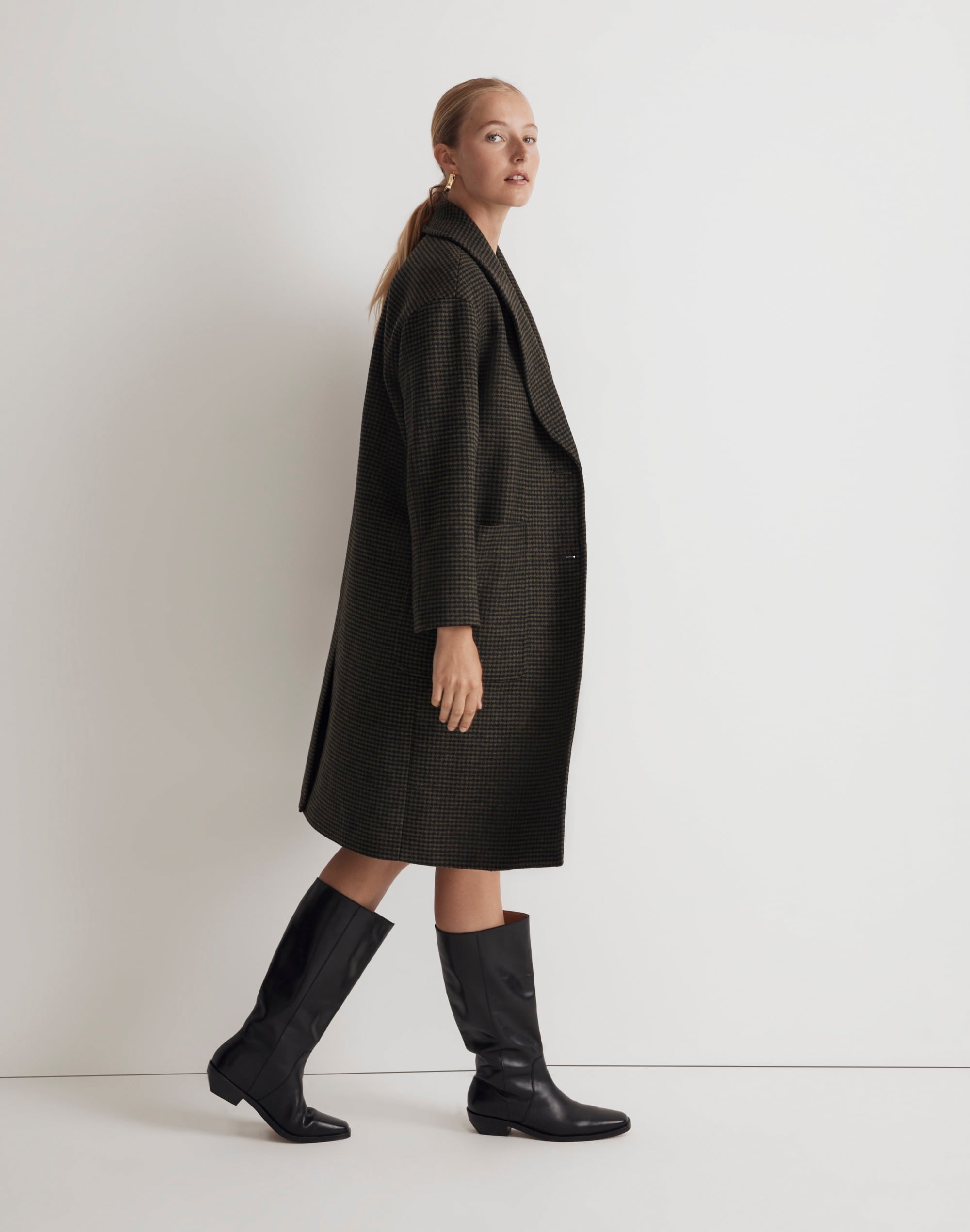 The Carlton Coat in Houndstooth