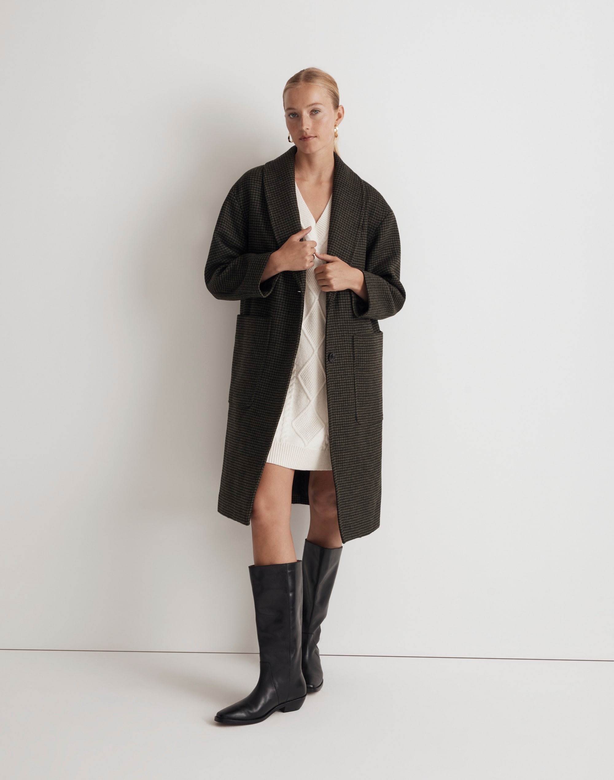 the carlton coat in houndstooth