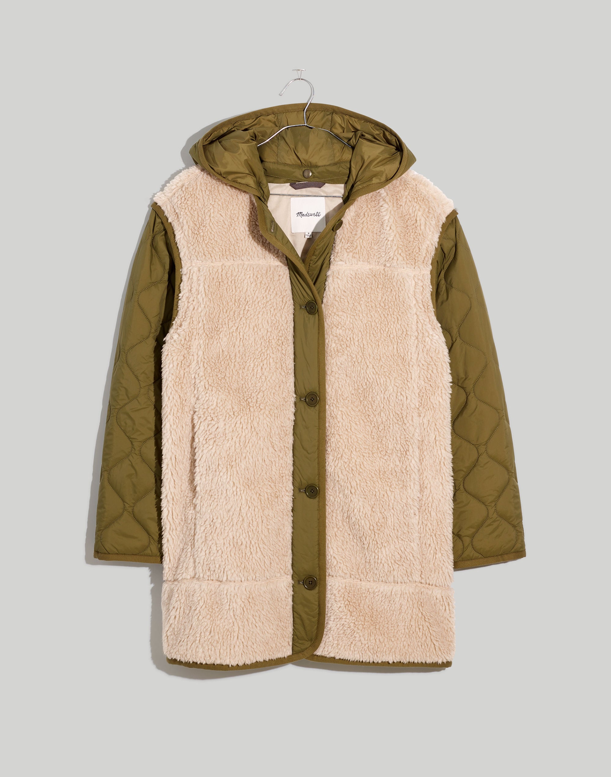 Convertible Quilted Faux-Shearling Jacket
