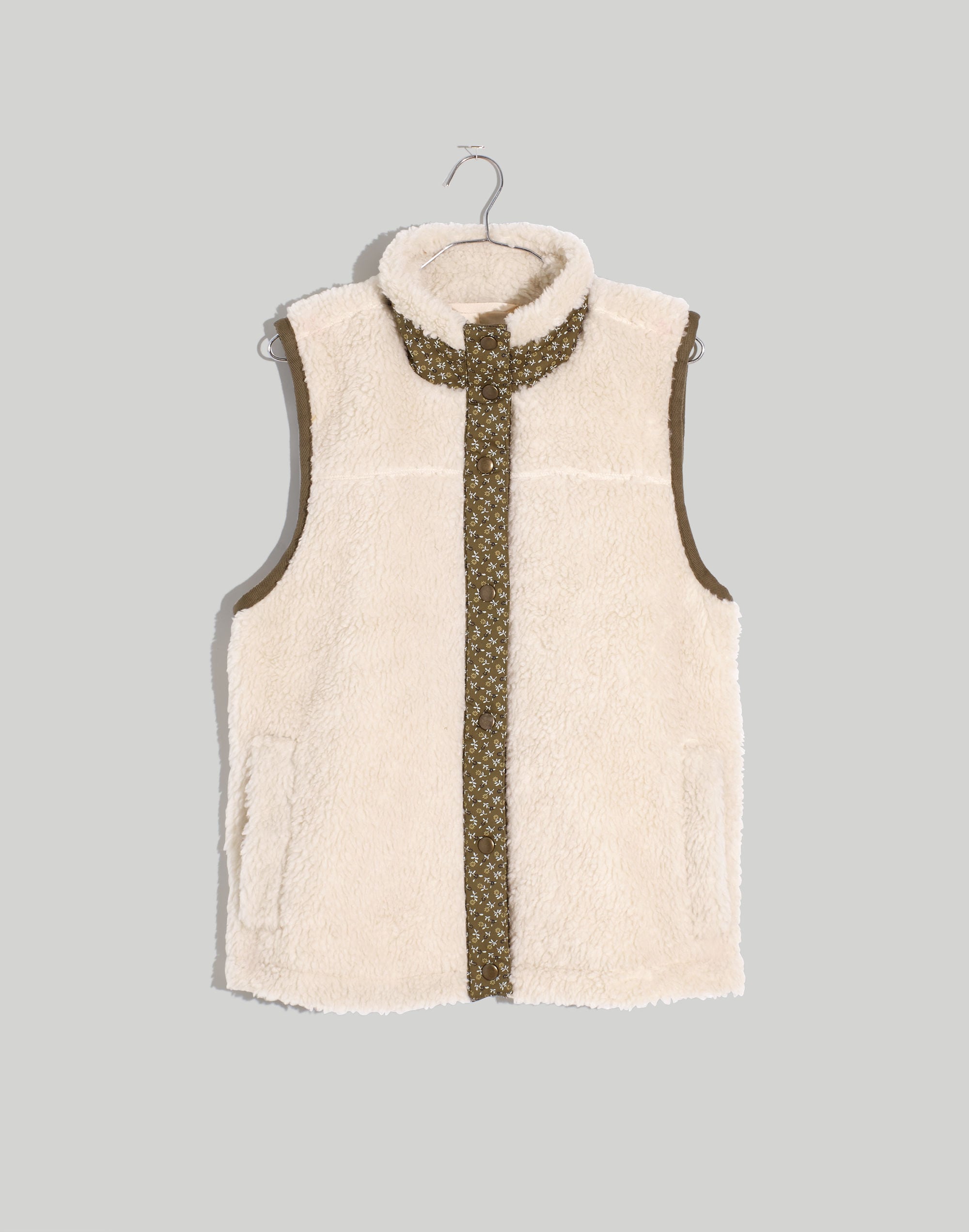 (Re)sourced Faux-Shearling Vest in Colorblock