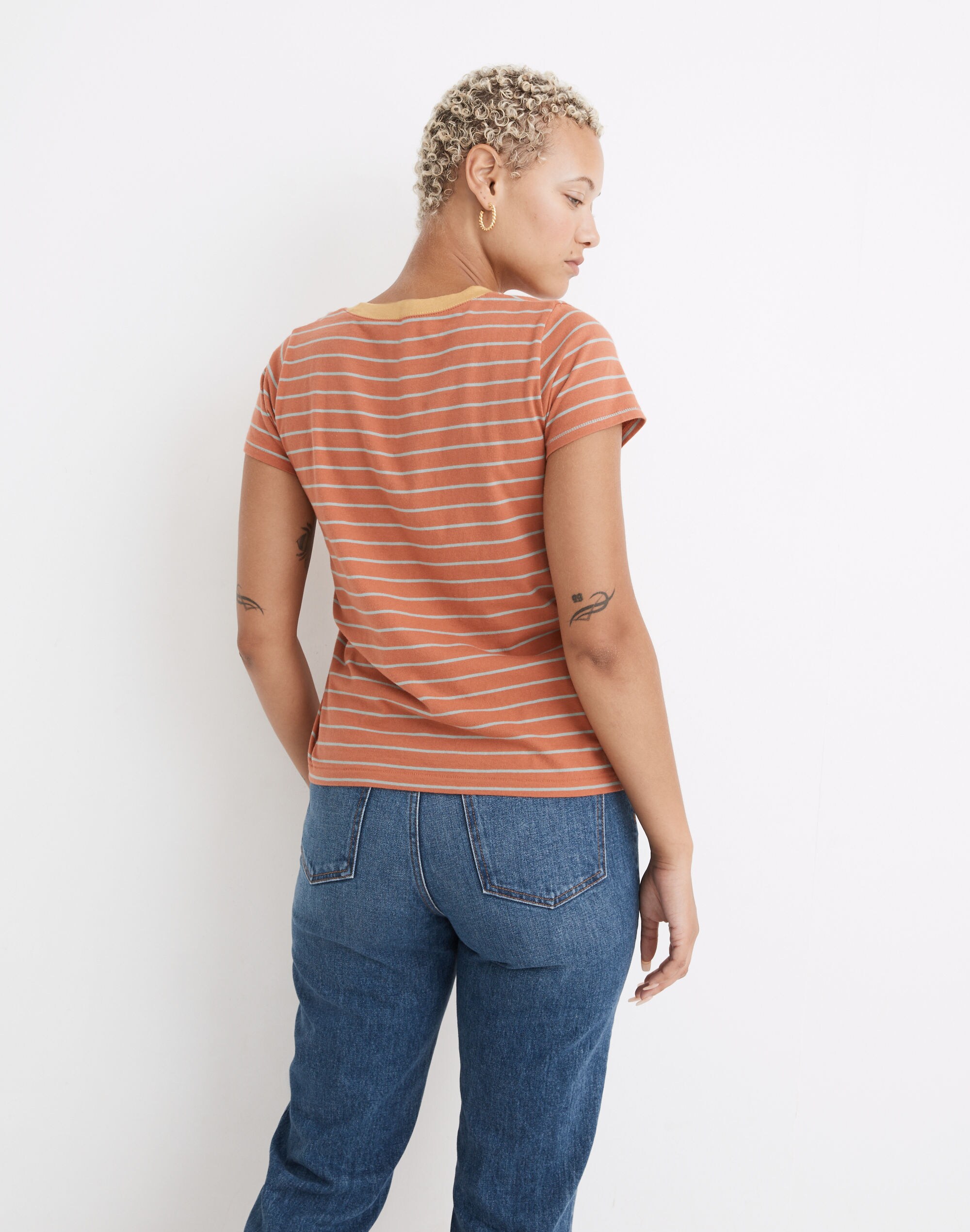 Northside Ringer Vintage Tee in Covey Stripe
