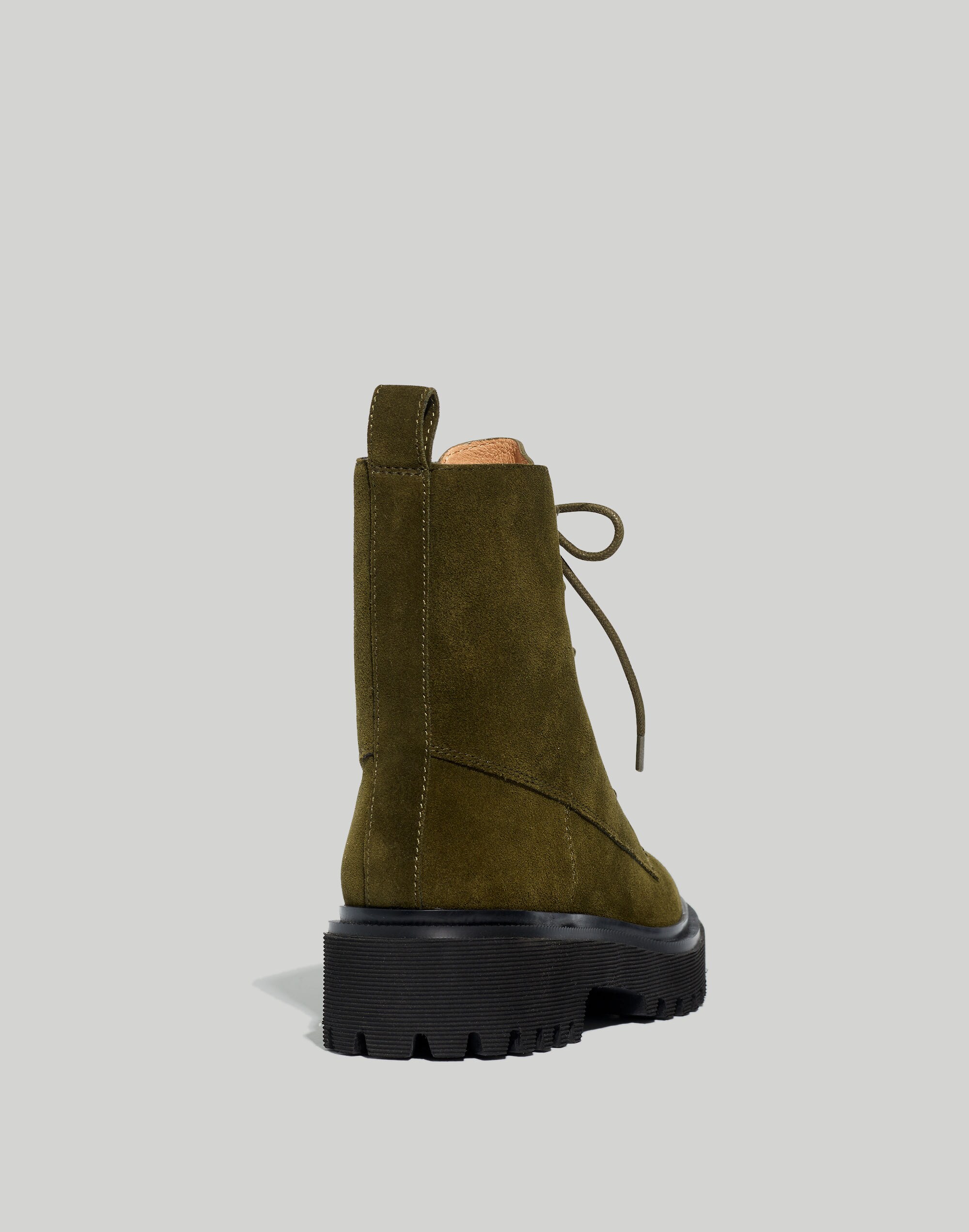 The Rayna Lace-Up Lugsole Boot in Suede