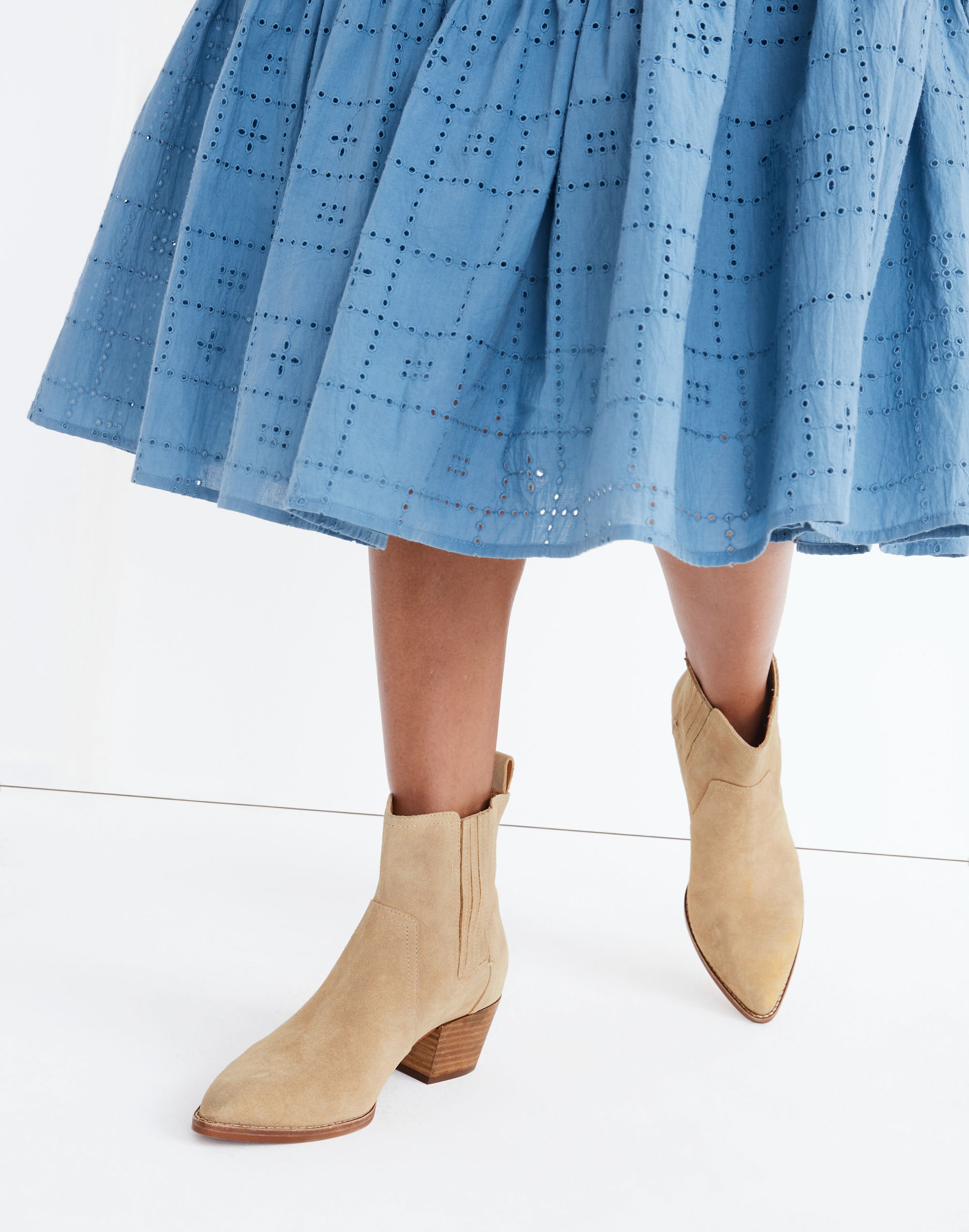 The Western Ankle Boot in Suede