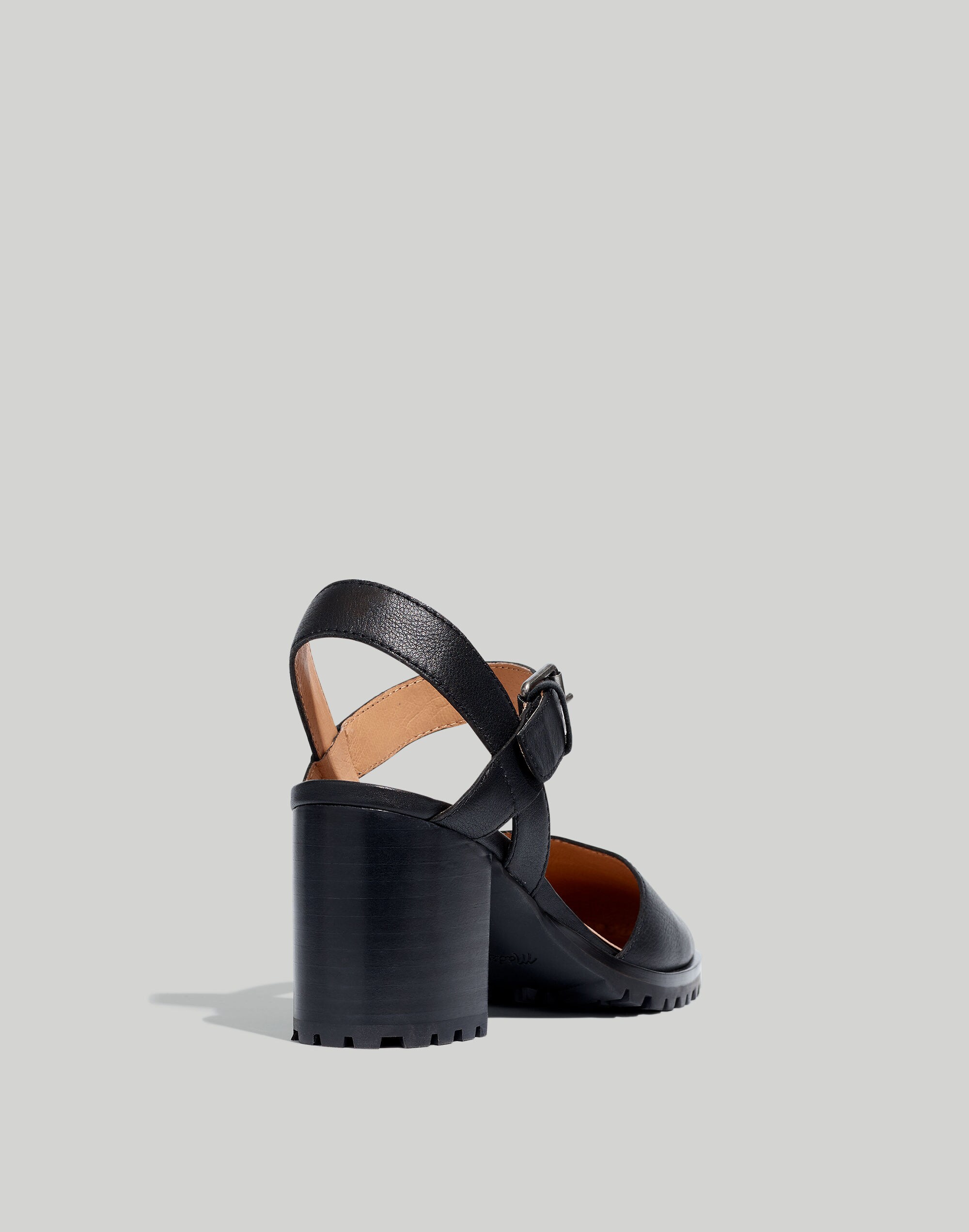 The Claudie Heeled Lugsole Mary Jane in Leather