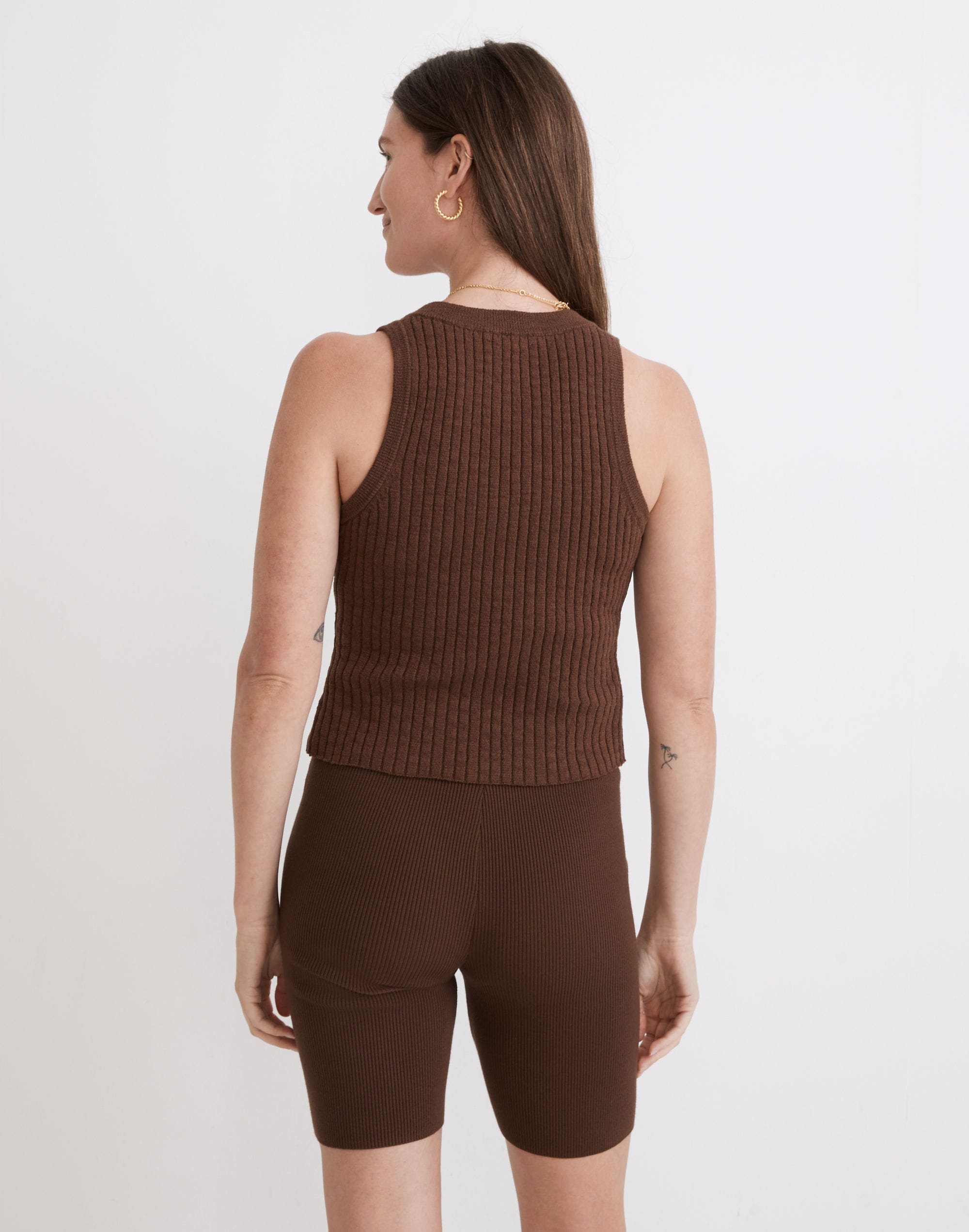 Kendale Button-Front Crop Sweater Tank