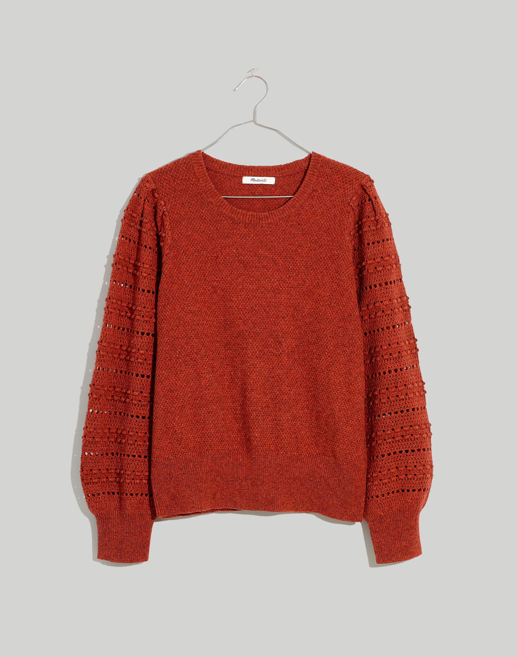 bobble-sleeve pullover sweater