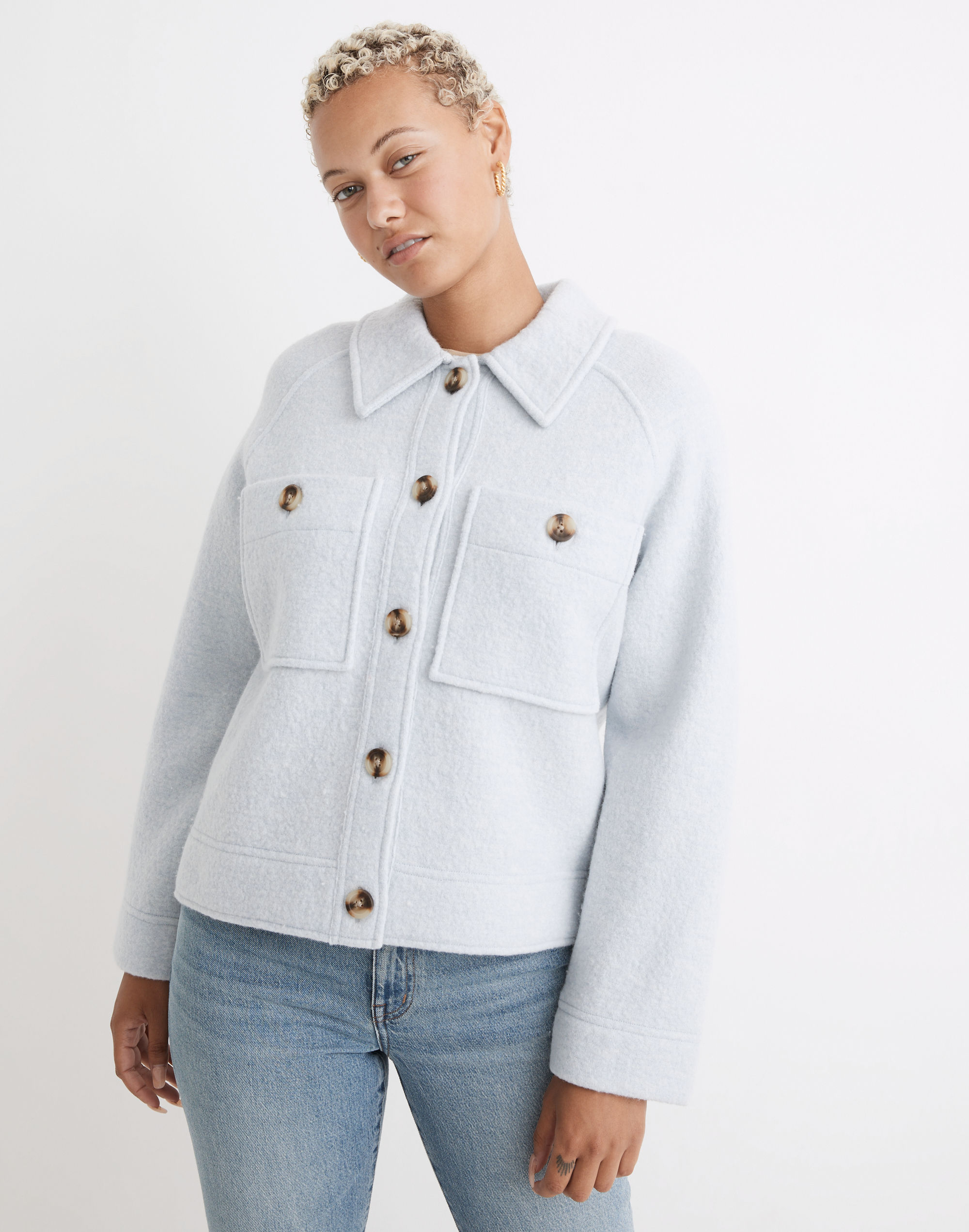 Crop Sweater Shirt-Jacket