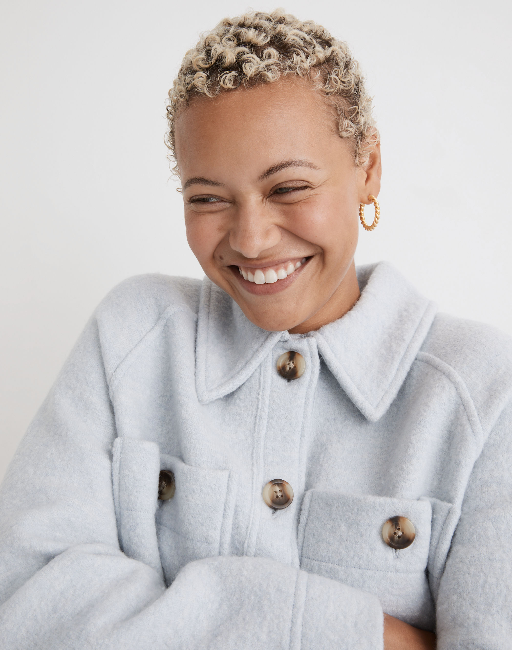 Crop Sweater Shirt-Jacket