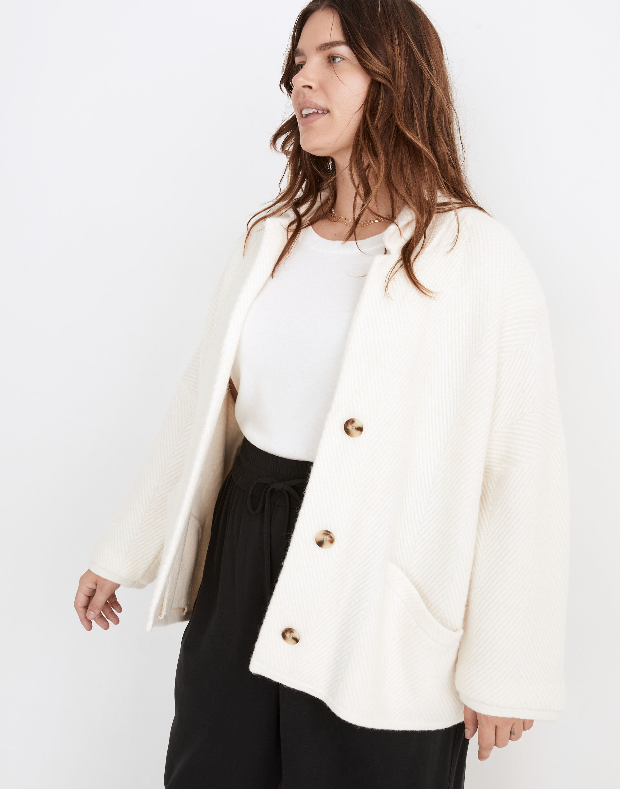 Herringbone Sweater Blazer