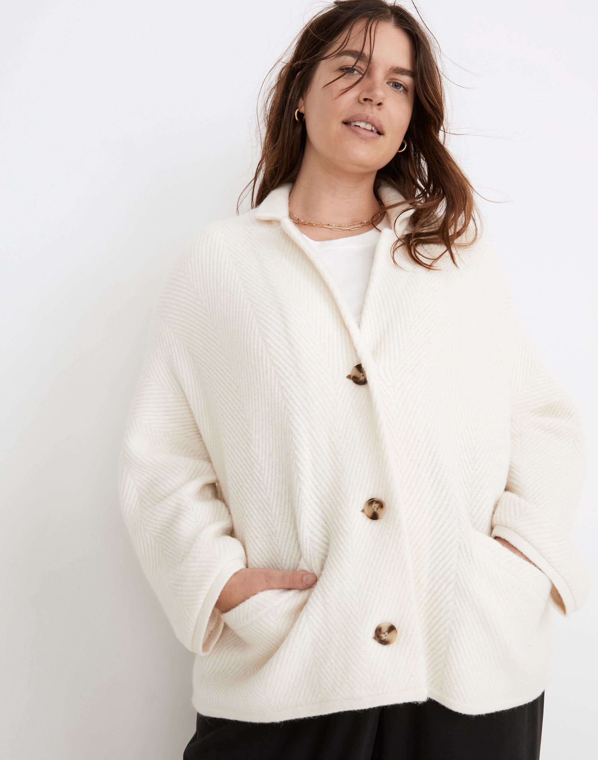 Herringbone Sweater Blazer