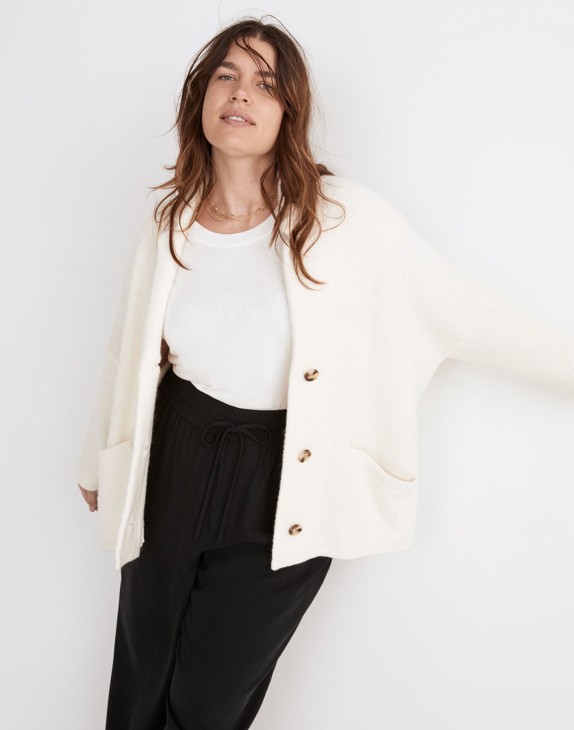 Herringbone Sweater Blazer