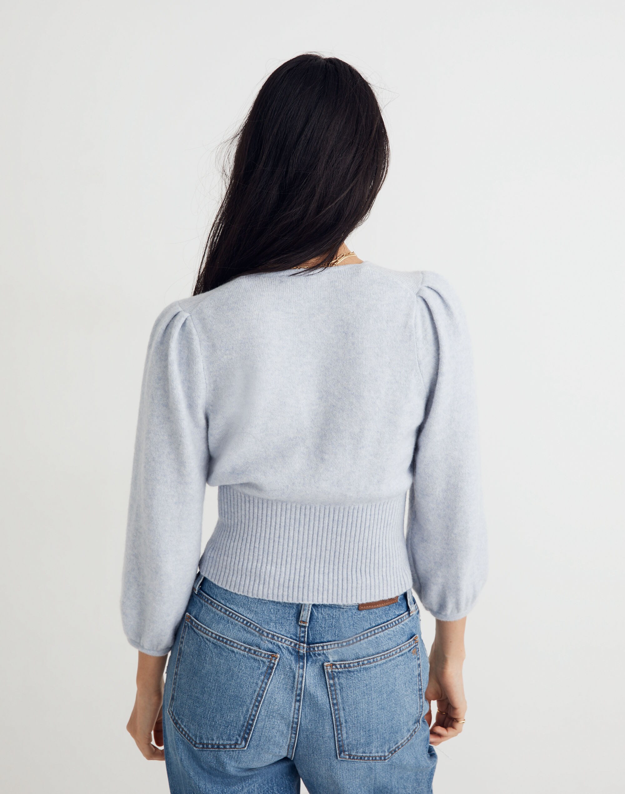 Wrap V-Neck Sweater in Coziest Yarn