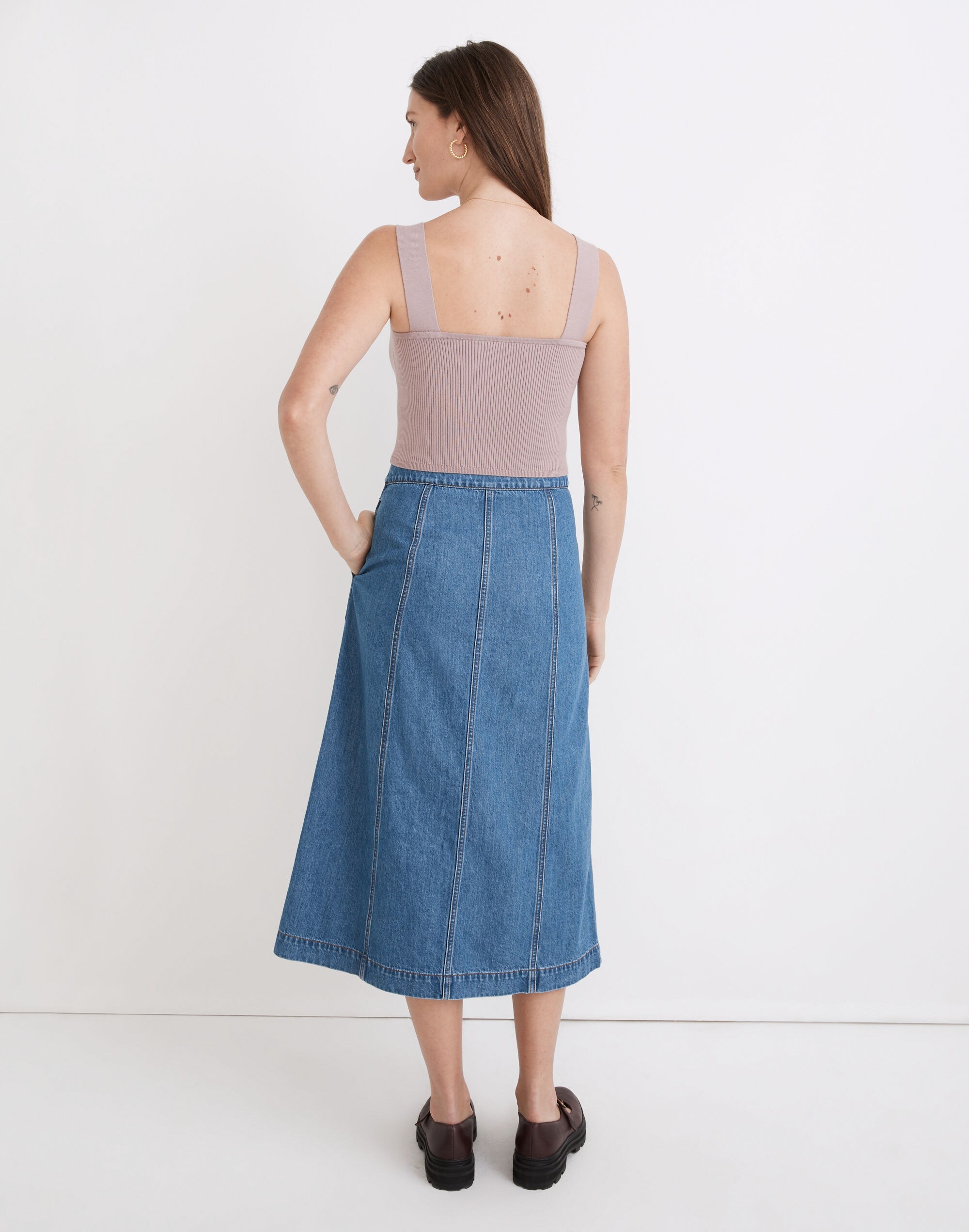 Dearing Square-Neck Crop Sweater Tank