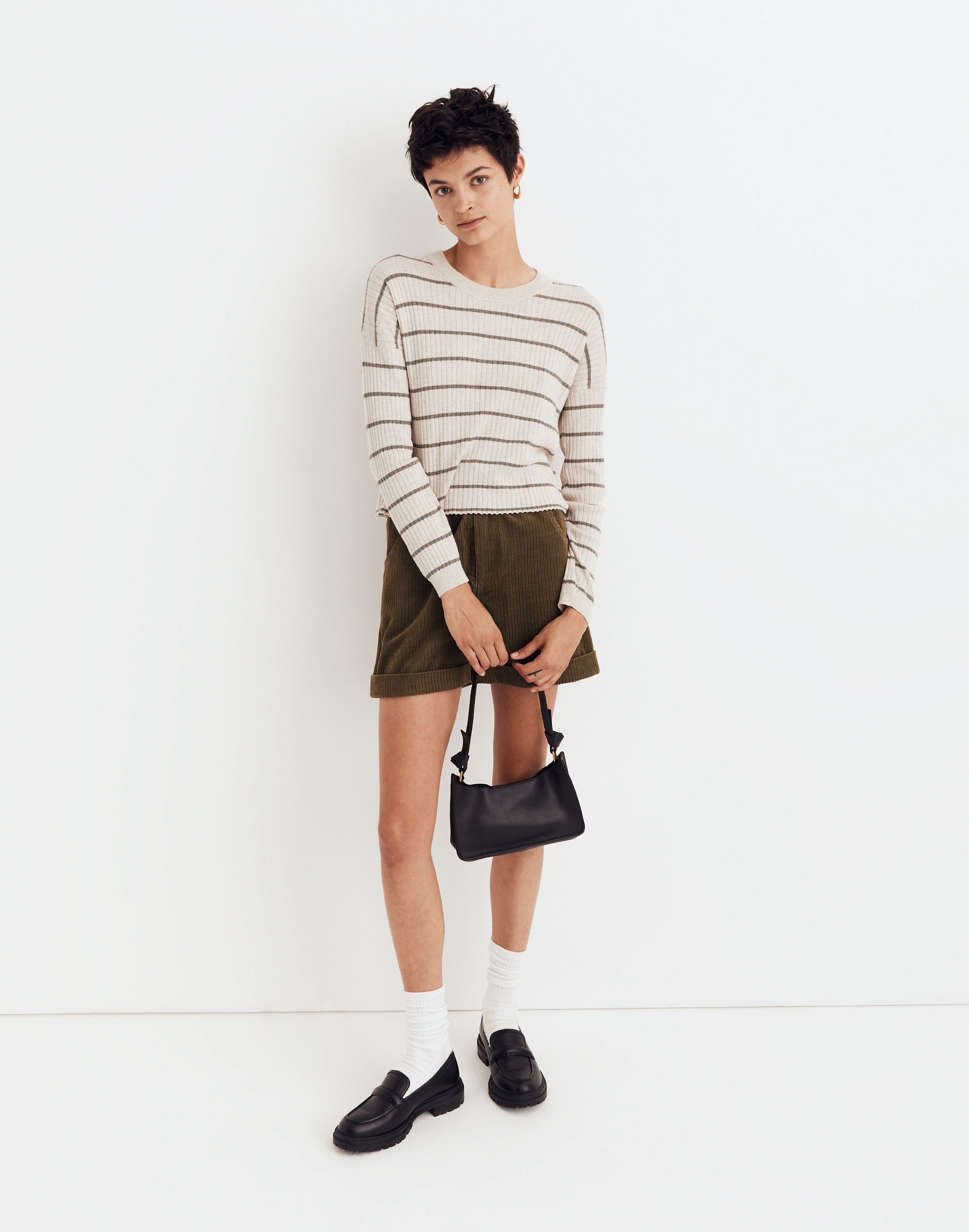 Lawson Crop Pullover Sweater in Stripe