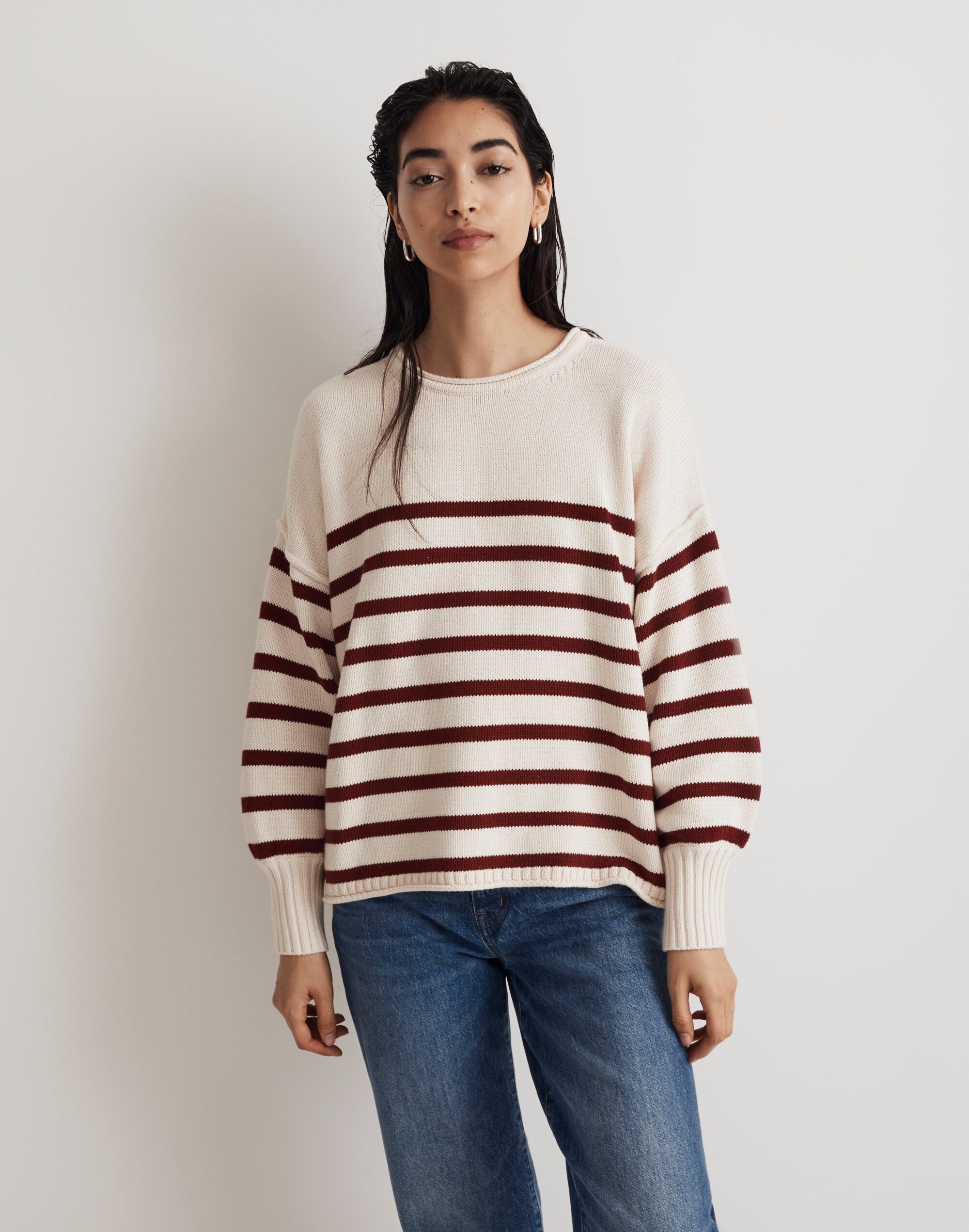 Conway Pullover Sweater in Nautical Stripe