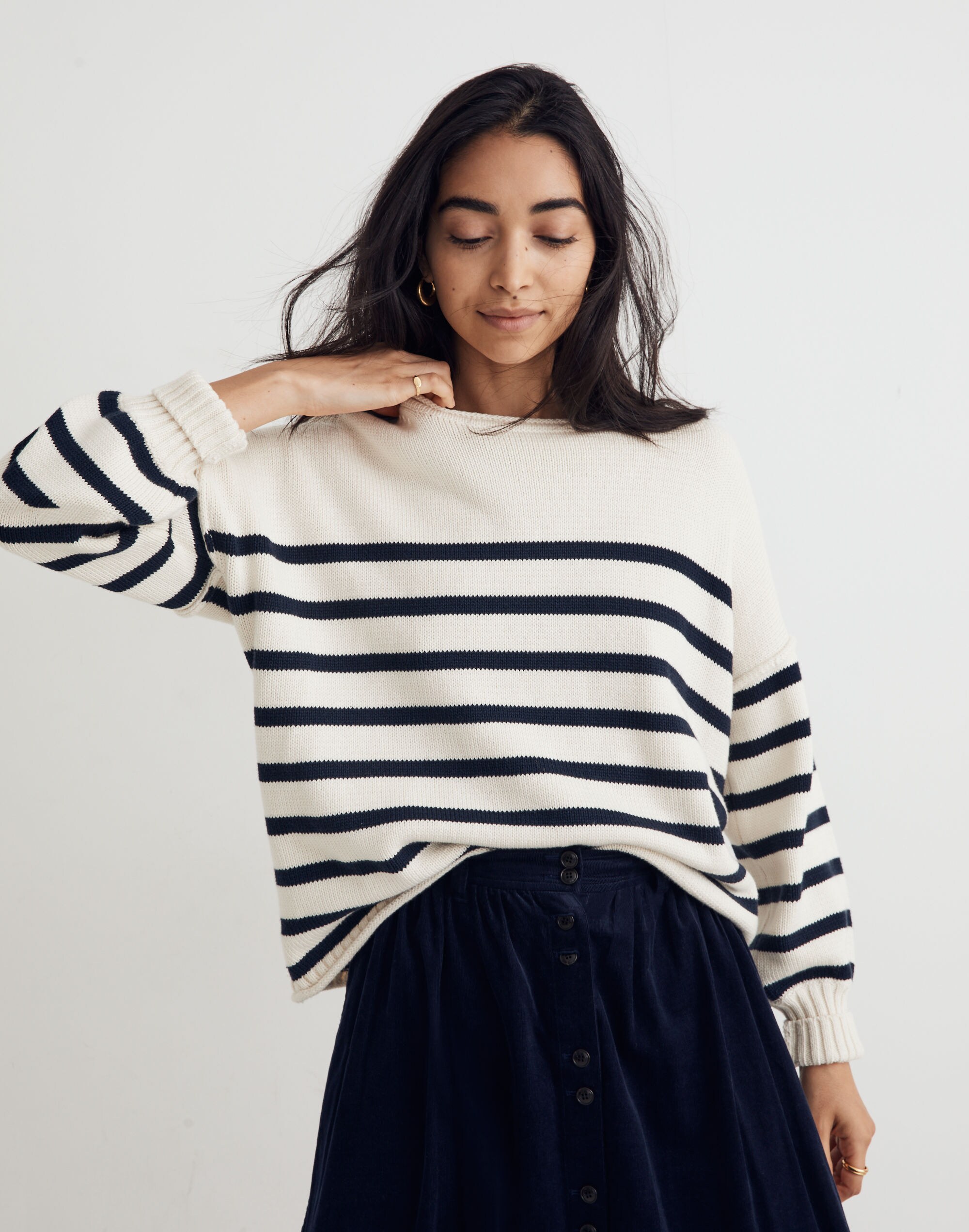 Conway Pullover Sweater in Nautical Stripe
