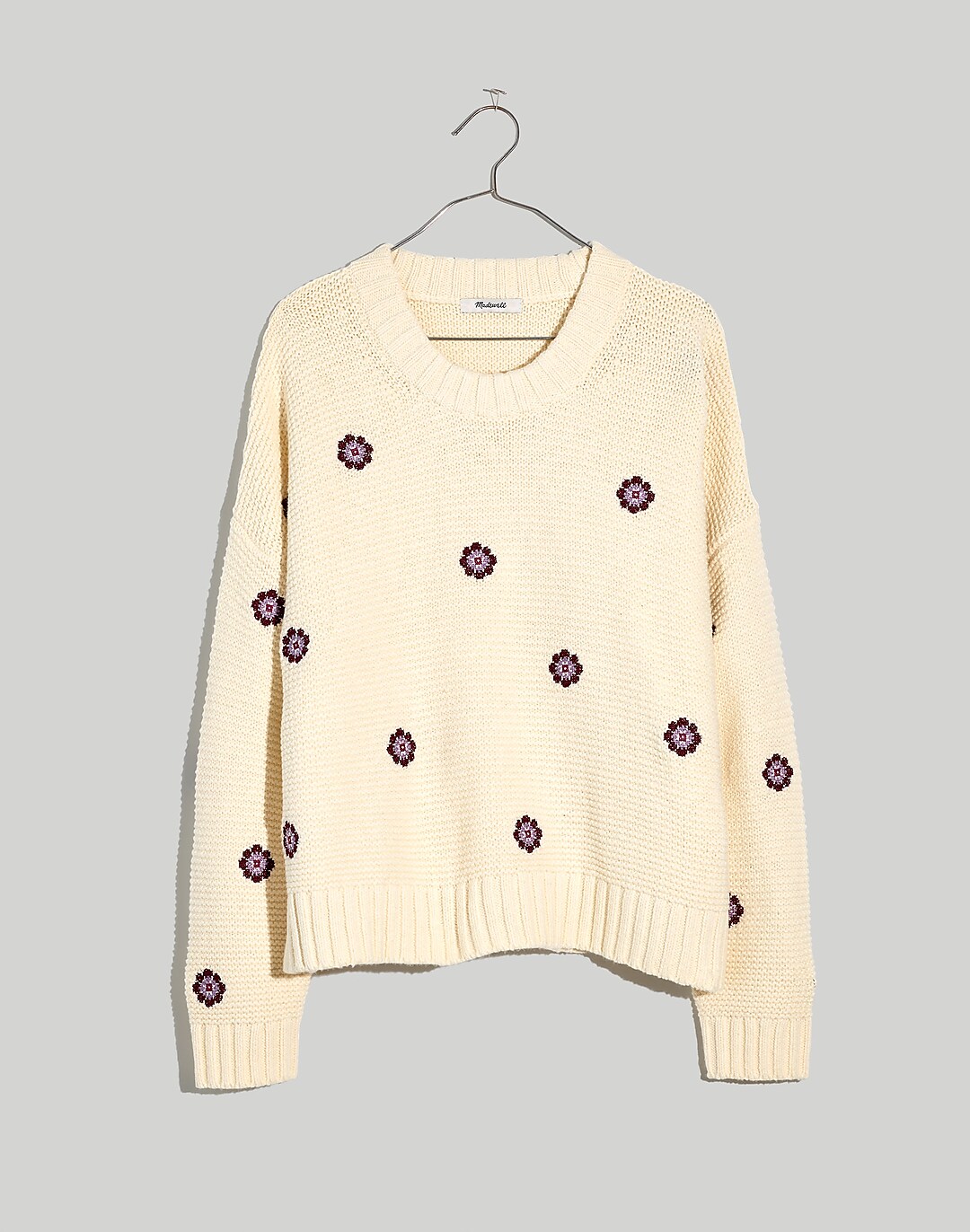 Medallion Embroidered Pullover Sweater